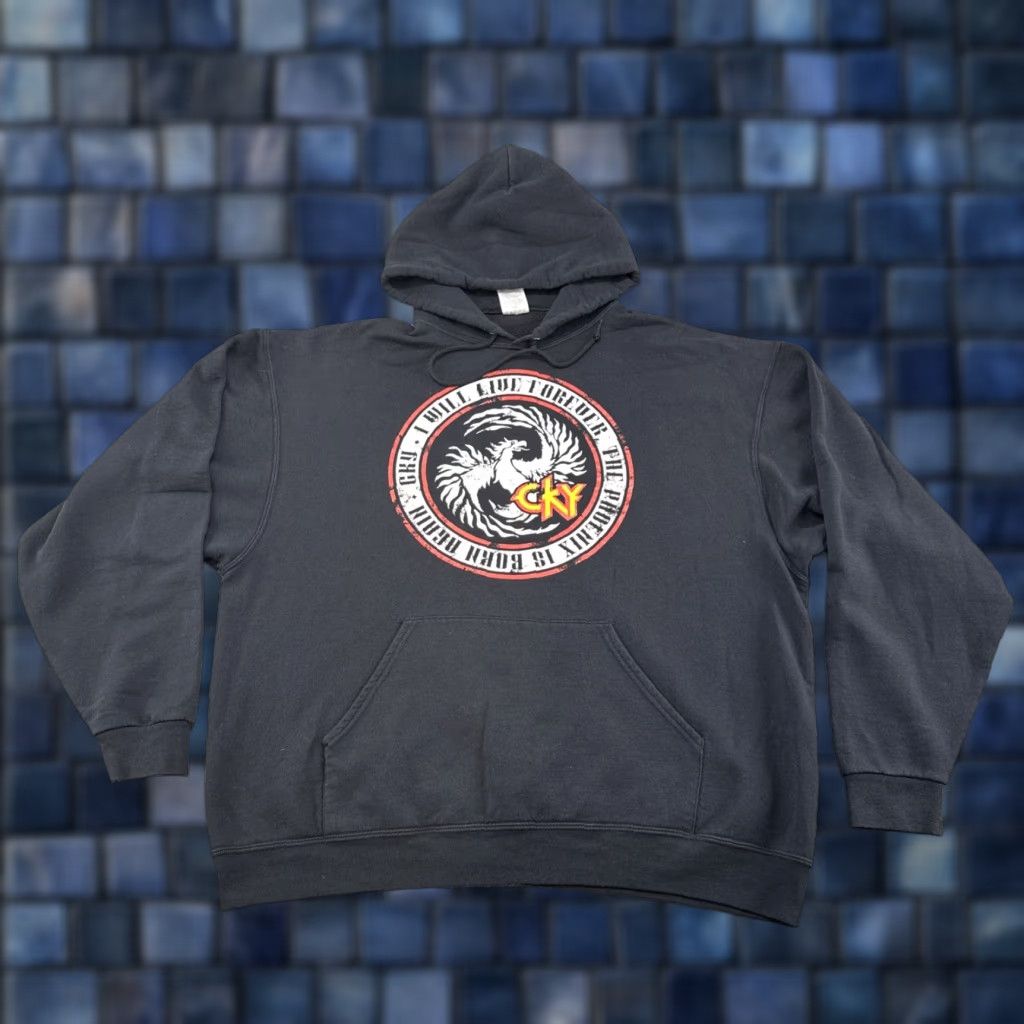 Jerzees VINTAGE CKY Camp Kill Yourself Jackass Bam Margera Hoodie Sweatshirt Sz XL RARE Size US XL / EU 56 / 4 - 1 Thumbnail