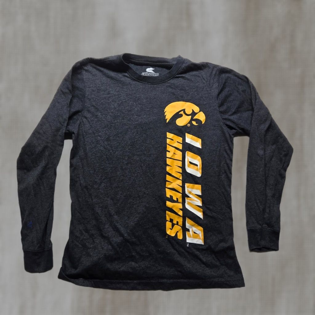 Vintage Colosseum Iowa Hawkeyes Long Sleeve T-Shirt Adult Medium Gray Sports Logo Cotton Blend All Seasons Men Size US M / EU 48-50 / 2 - 1 Thumbnail