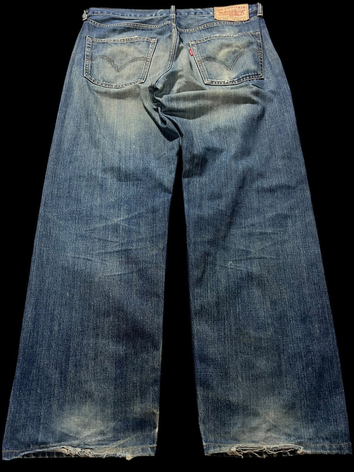 Levi's × Levi's Vintage Clothing 💥Baggy💥Vintage 90’s -00’ Levis 503 Mud Wash Distress Jeans Size US 35 - 2 Thumbnail