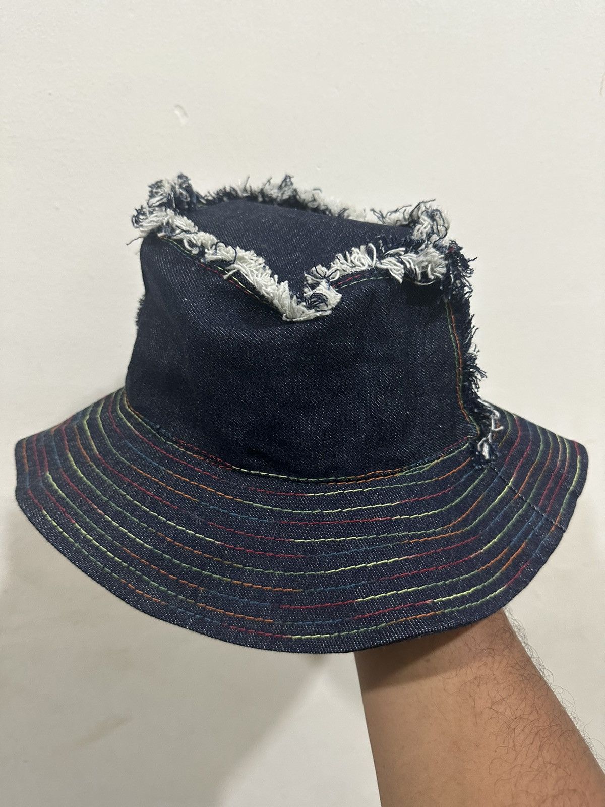 Japanese Brand Distress Denim Like Kapital Hat Size ONE SIZE - 3 Thumbnail