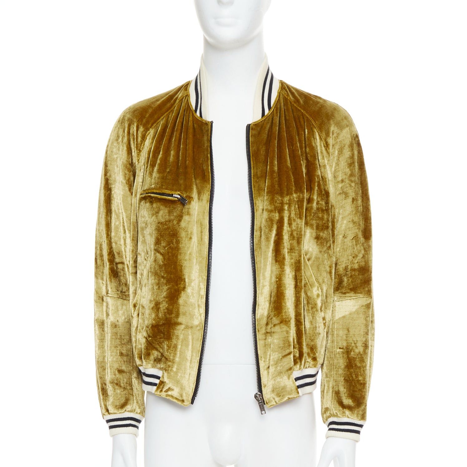 Haider Ackermann rare HAIDER ACKERMANN 2015 RUnway gold crushed velvet Teddy bomber jacket S Size US S / EU 44-46 / 1 - 1 Thumbnail