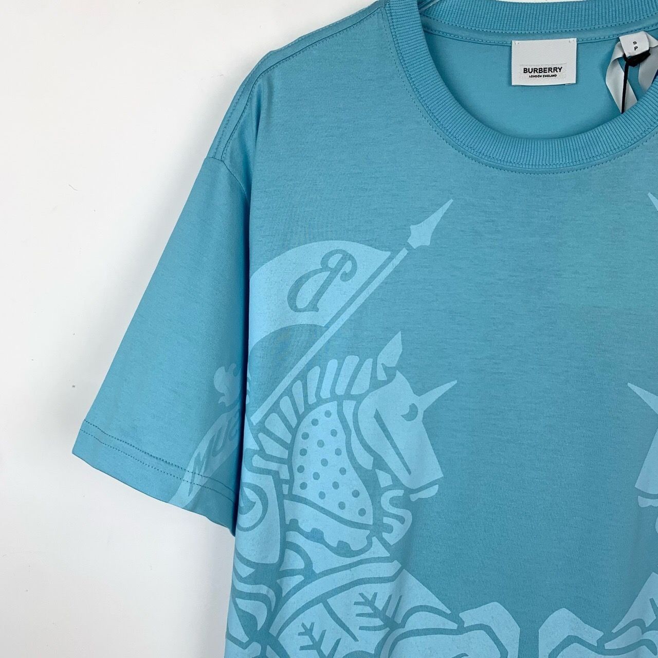 Burberry Burberry 2023 Horse Print Crew Neck Blue Cotton Short Sleev Size US S / EU 44-46 / 1 - 8 Thumbnail