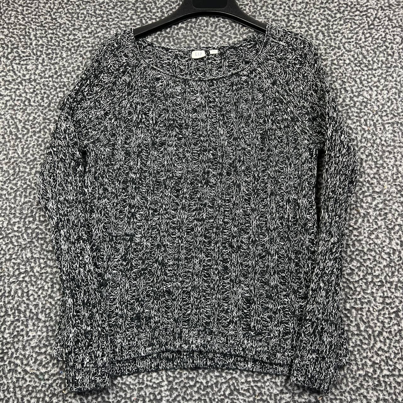 Gap GAP Sweater Women XS Black Marled Knit Long Sleeve Crew Neck Size XS / US 0-2 / IT 36-38 - 1 Thumbnail