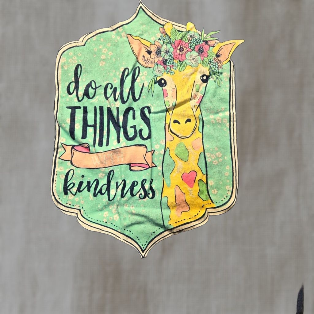 Vintage Simply Southern Long Sleeve T-Shirt Blue Giraffe Graphic "Do All Things With Kindness" Small Womens Size S / US 4 / IT 40 - 1 Thumbnail