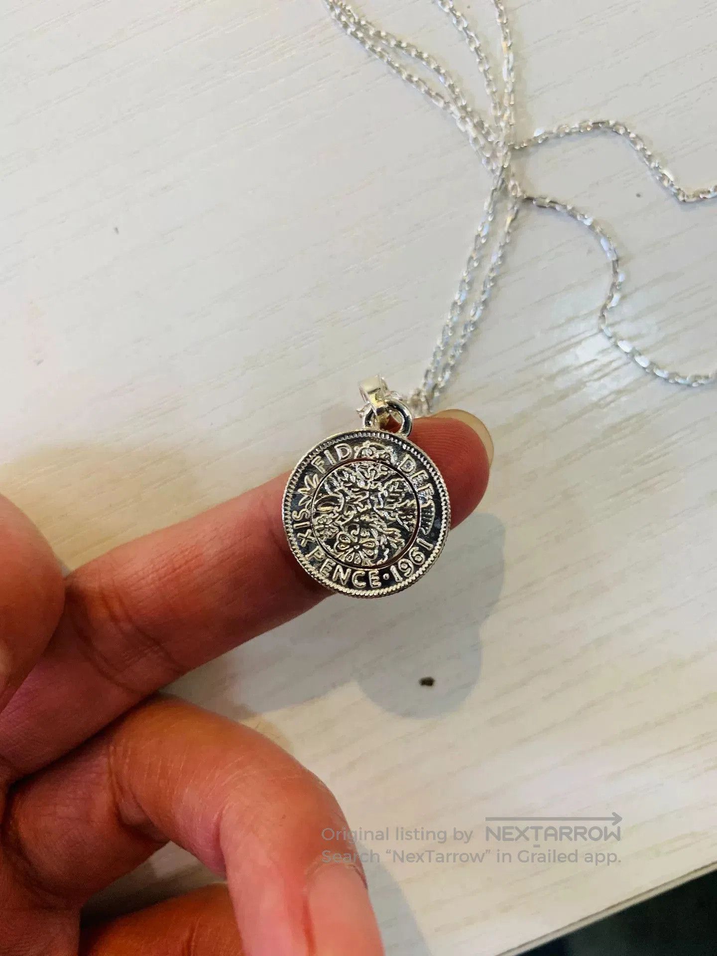 AQUA Silver Chain Necklace with Rotating Feature. Size ONE SIZE - 6 Thumbnail