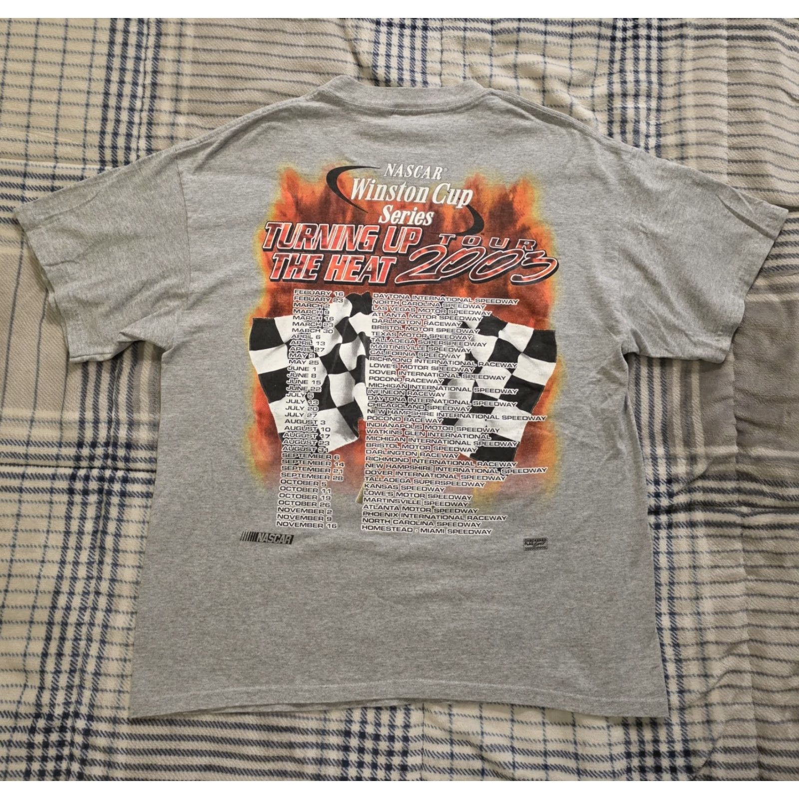 NASCAR VINTAGE NASCAR Winston Cup Series M&O KNITS T Shirt Double Sided Mens Large Gray Cotton Crew Neck Short Sleeve Cars 2000s Mens Size US L / EU 52-54 / 3 - 3 Thumbnail