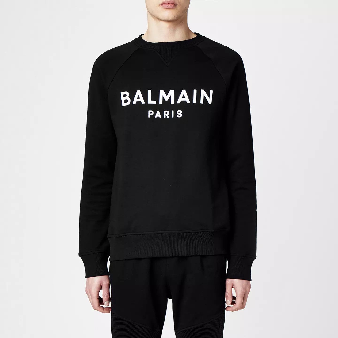 Balmain o1g2r1mq0426 Logo Crew Sweater in Noir Size US L / EU 52-54 / 3 - 2 Thumbnail