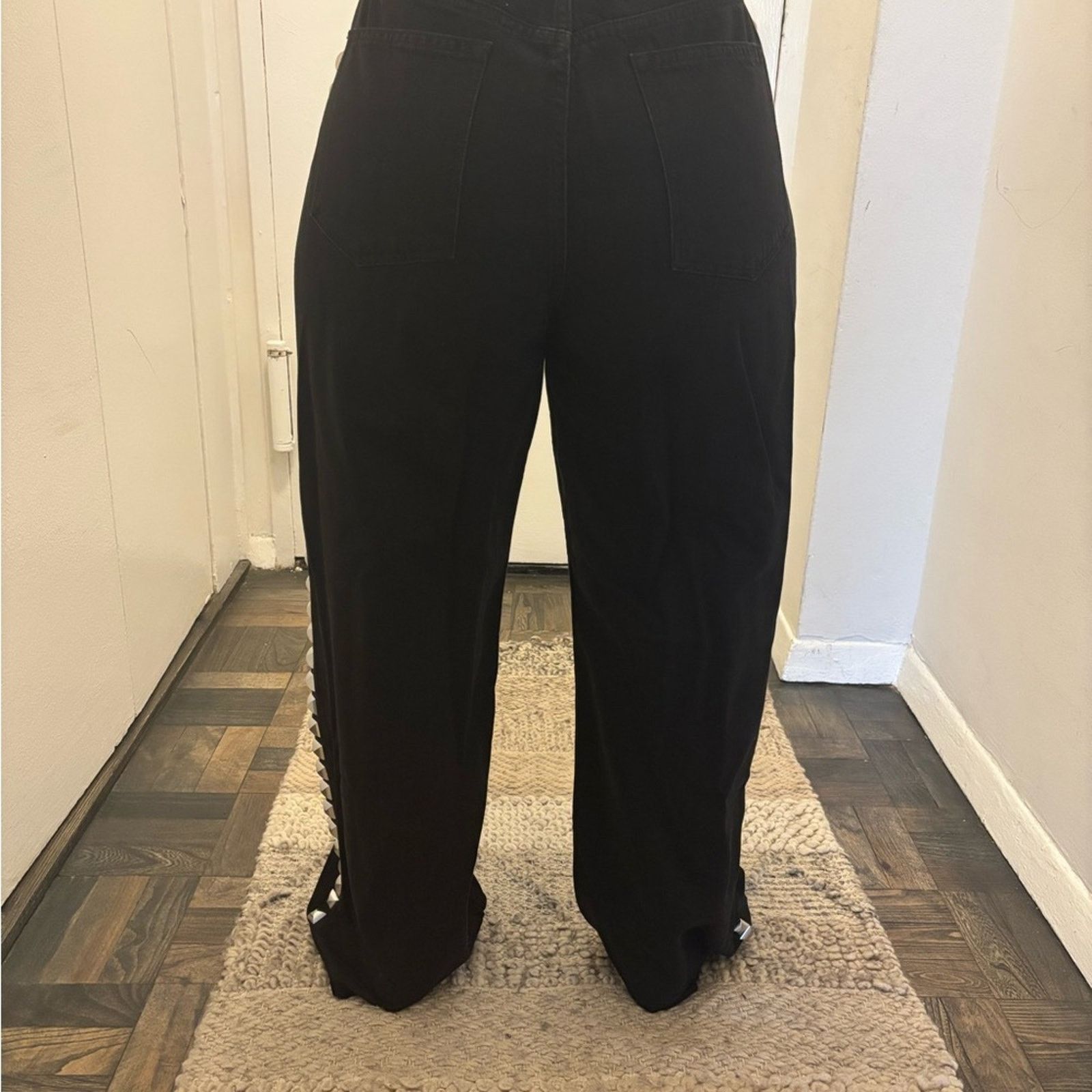 Other NWT All Saints Black Jeans with Silver Accents Size 29 Size 29" - 4 Thumbnail