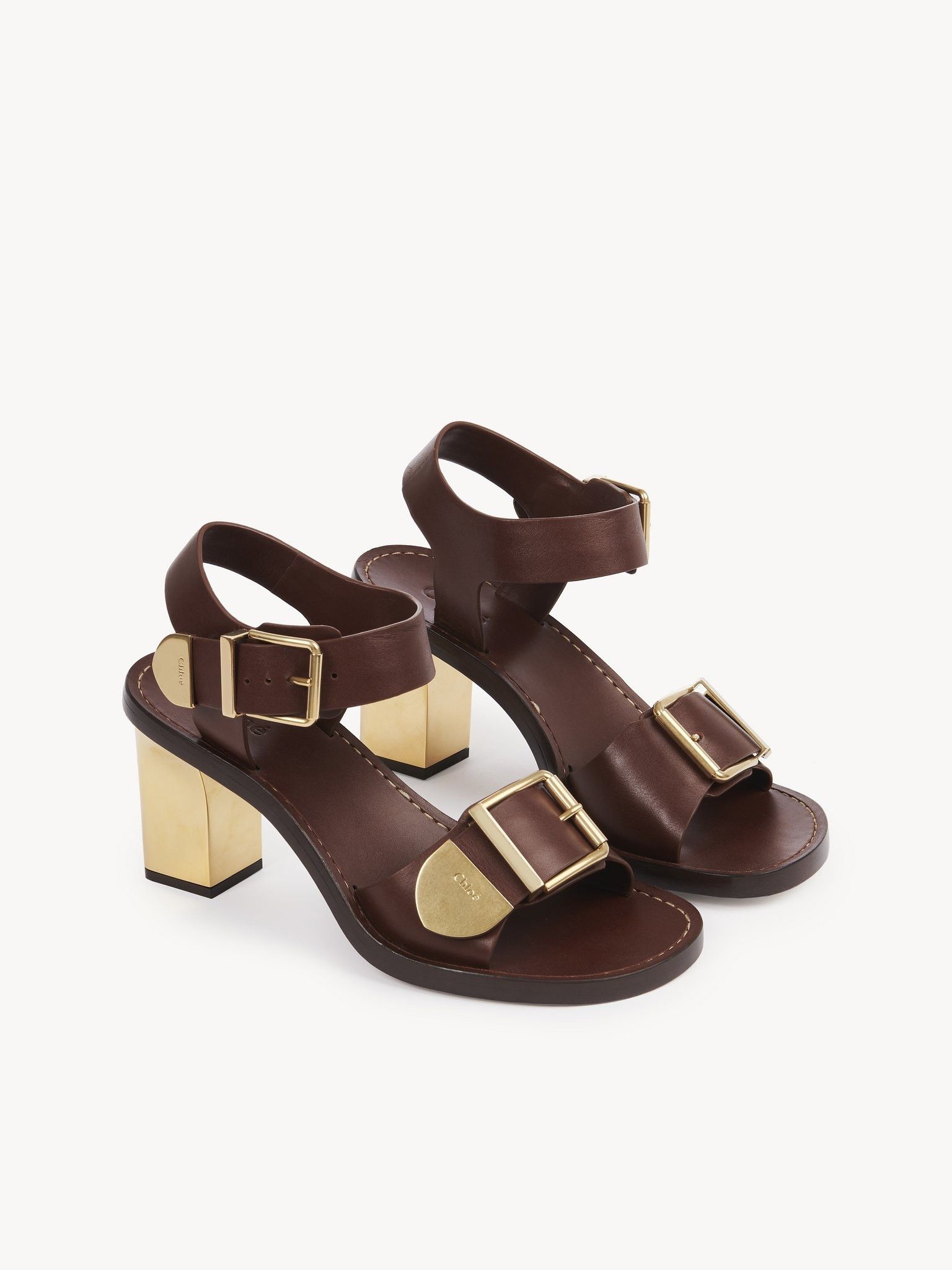 Chloe o1loc1c0325 CHC23 Rebecca Sandals in Brunet Brown Size US 8 / IT 38 - 2 Thumbnail