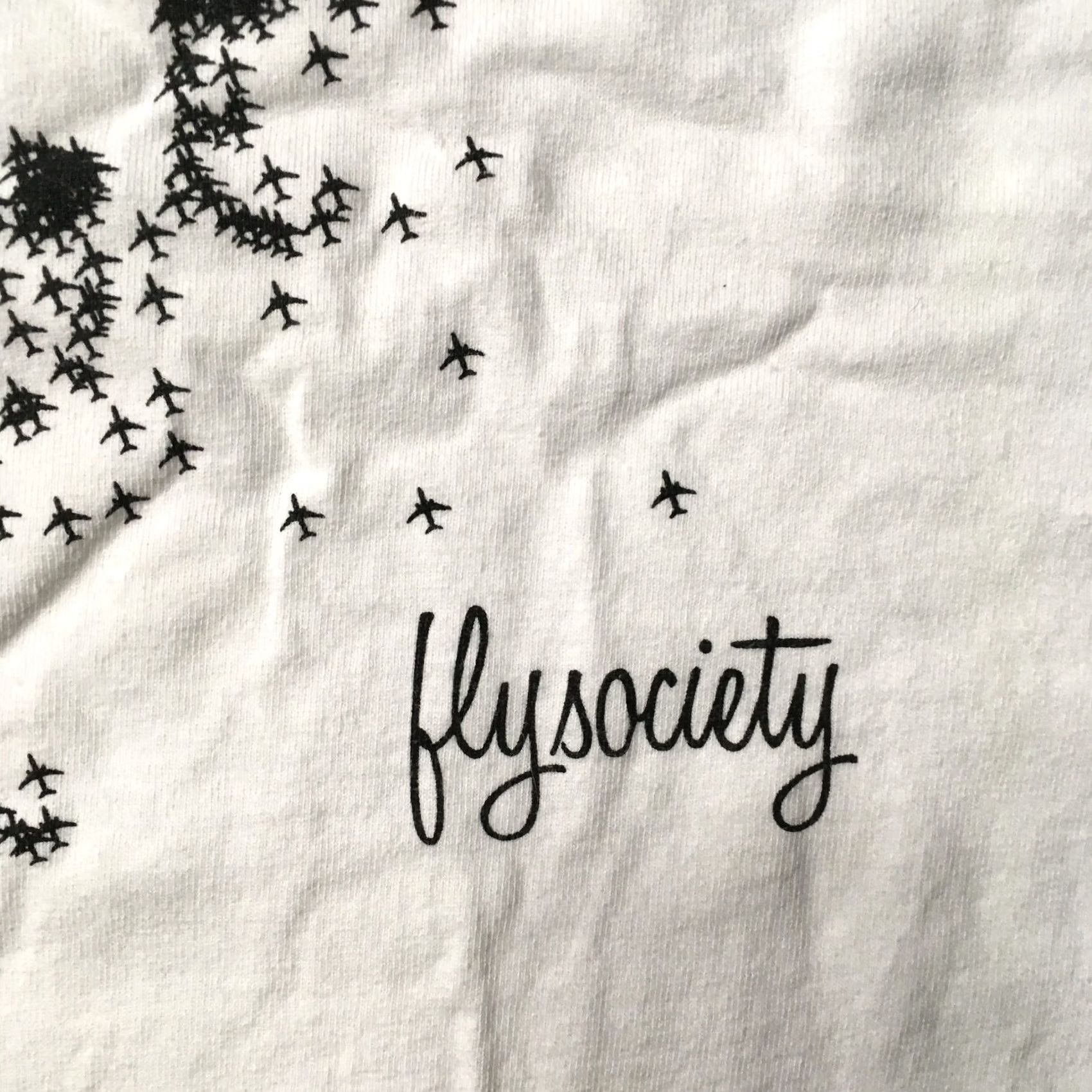 Vintage Fly Society Men's T-Shirt Short Sleeve Crew Neck 2XL Graphic Tee White 100% Cotton Vintage/Pre-Owned Size US M / EU 48-50 / 2 - 3 Thumbnail