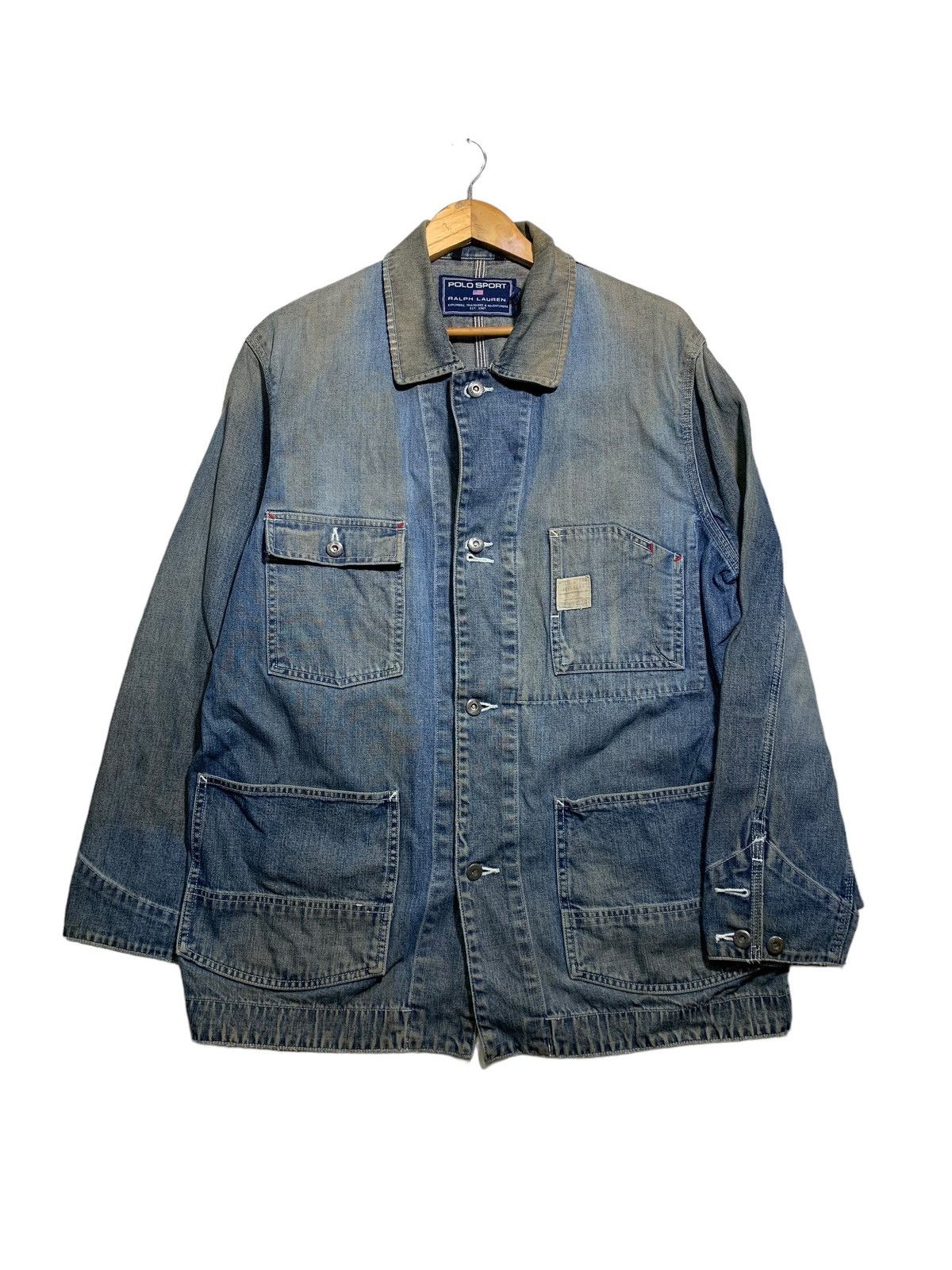 Polo Ralph Lauren 🔥VTG POLO SPORT WORKWEAR DENIM CHORE JACKET Size US L / EU 52-54 / 3 - 1 Thumbnail