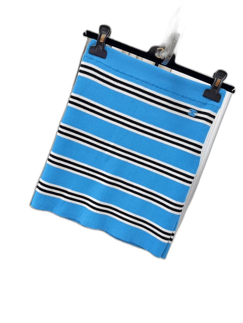 Chanel Chanel Blue Striped Knit Pencil Skirt Size 34" / US 12 / IT 48 - 1 Thumbnail