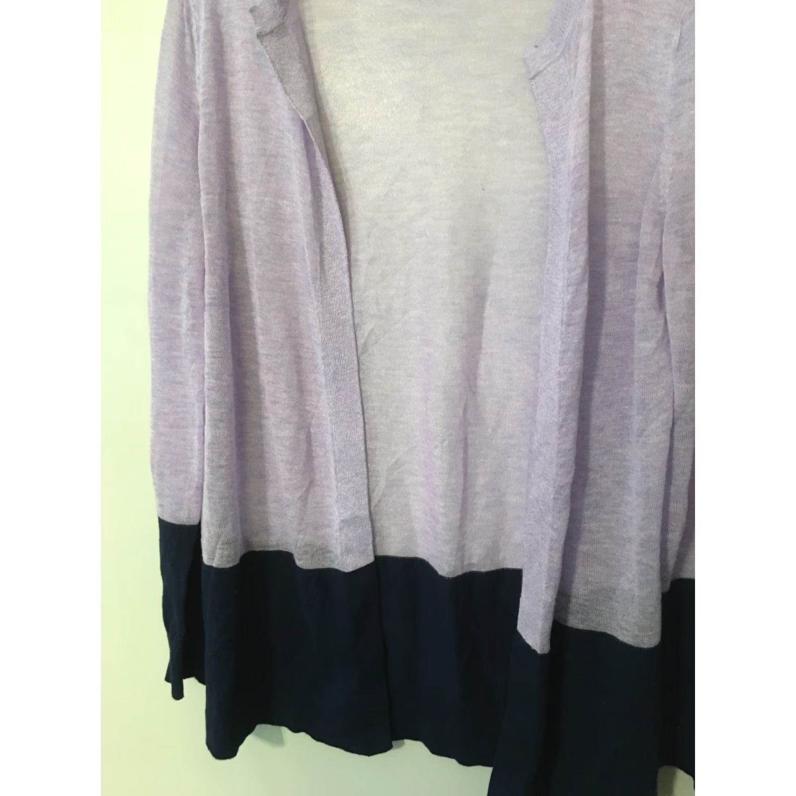 Liz Claiborne Liz Claiborne Purple Navy Stripe Cardigan Sweater Sz M Long Sleeve Open Front Size M / US 6-8 / IT 42-44 - 2 Thumbnail