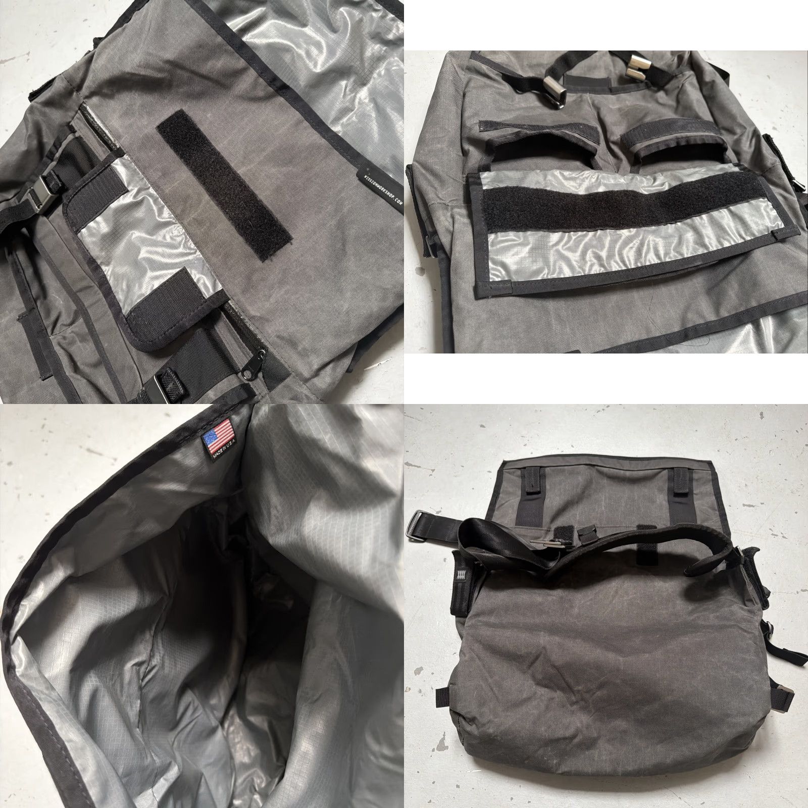 Mission Workshop Mission Workshop Rummy AP Messenger Bag Unisex Adults Gray Cotton Canvas USA SF Bicycle Travel School Graffiti Size ONE SIZE - 8 Thumbnail