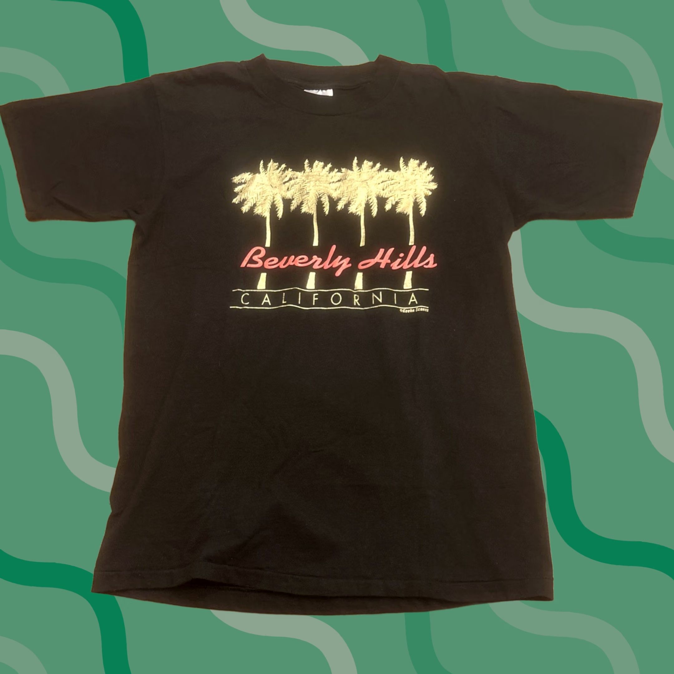 Vintage VINTAGE Beverly Hills 90s Single Stitch T Shirt Black Size L Oneita Men EUC Tags Size US L / EU 52-54 / 3 - 1 Thumbnail