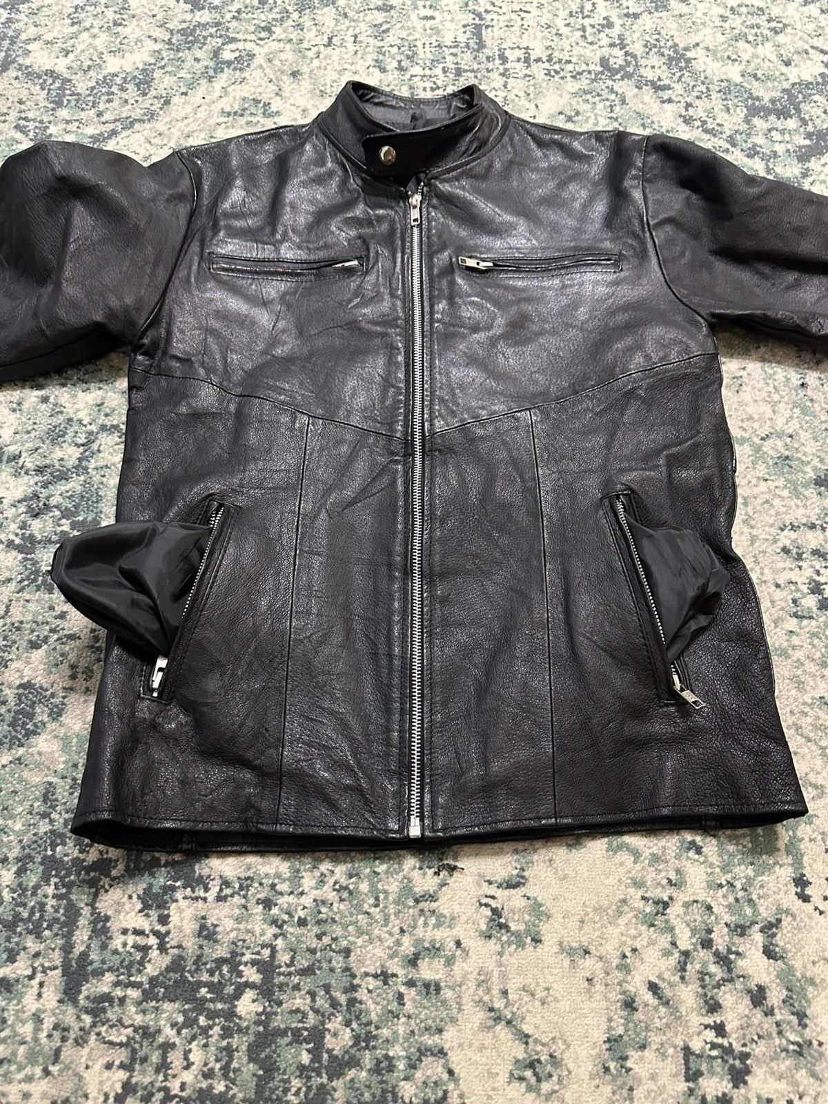 Genuine Leather Vintage Japanese Brand Genuine Leather Zipper Jacket Size US M / EU 48-50 / 2 - 13 Thumbnail