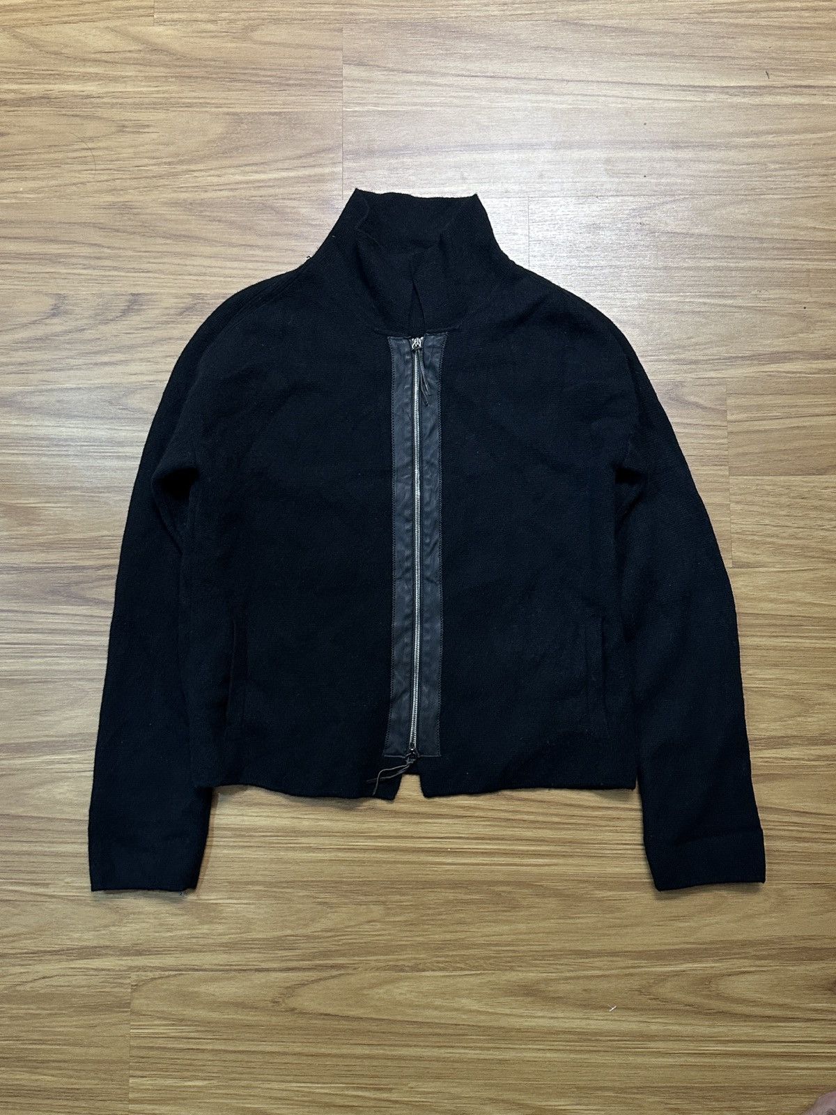 Other Cividini Italian Designer Wool & Calfskin Zipper Knitted Size US M / EU 48-50 / 2 - 18 Thumbnail