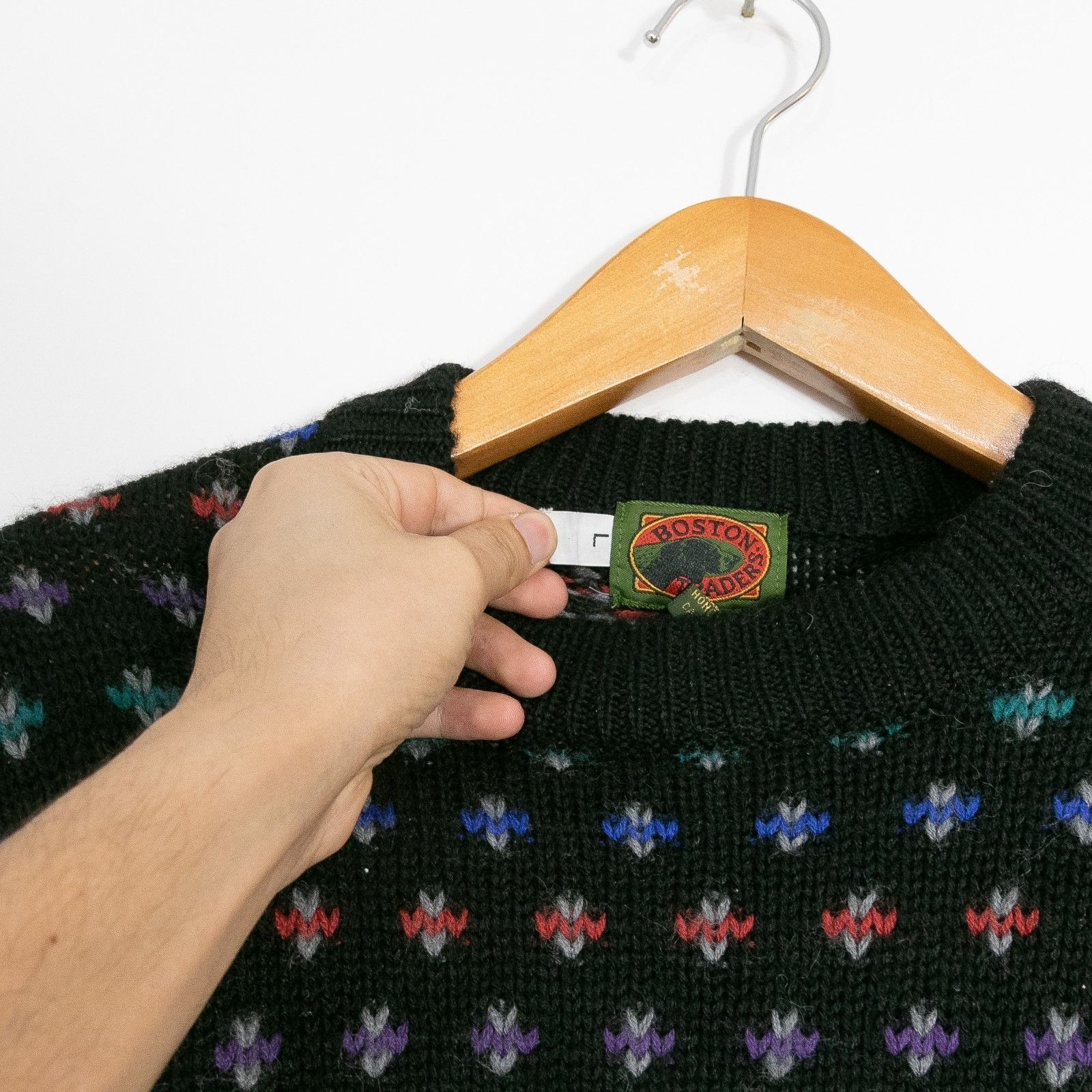 Boston Traders Vintage 90s Boston Traders Speckled Wool Sweater Mens Large Size US L / EU 52-54 / 3 - 6 Thumbnail