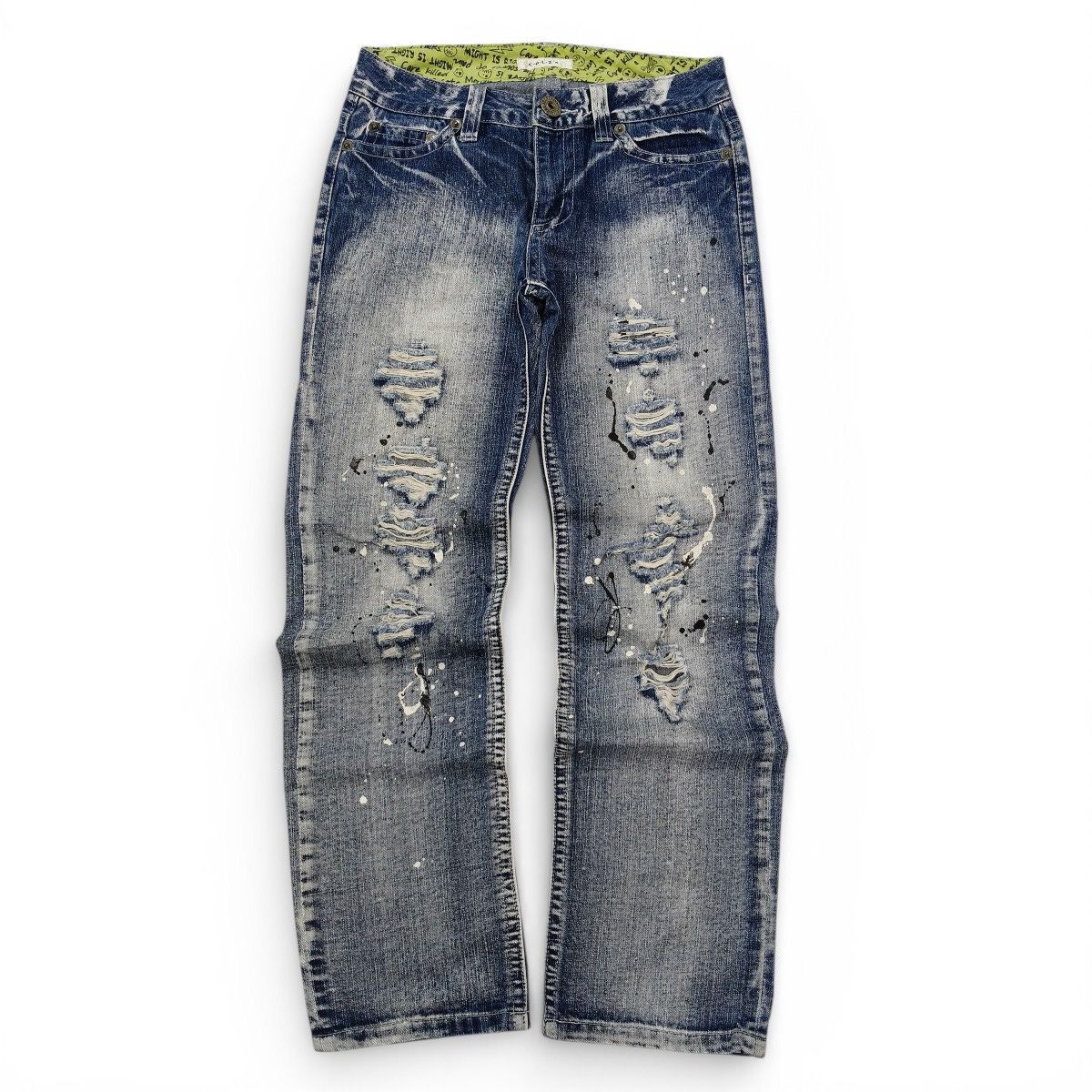 Japanese Brand Vintage Y2K Japanese Colza Paint Splatter Distressed Jeansp Size US 28 / EU 44 - 1 Thumbnail