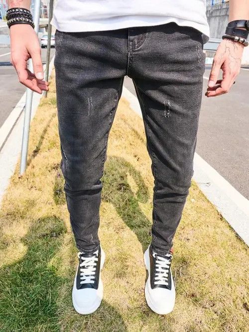 Jean Skinny stacked distressed slim jeans Size US 30 / EU 46 - 4 Thumbnail