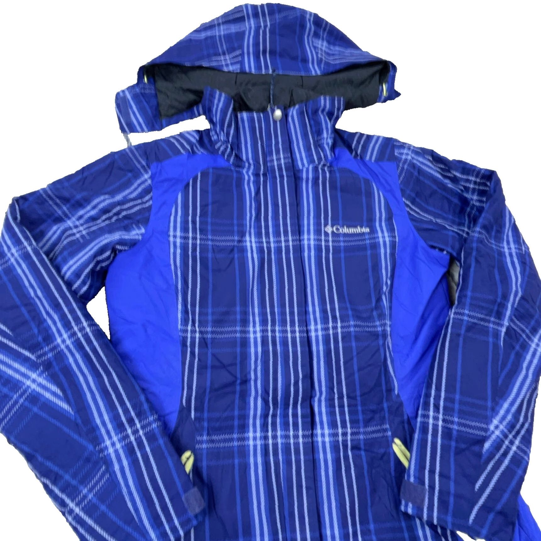 Vintage Columbia Windbreaker Jacket Women Small Purple Plaid Casual Full Zip Hooded Weather Resistant Size S / US 4 / IT 40 - 3 Thumbnail