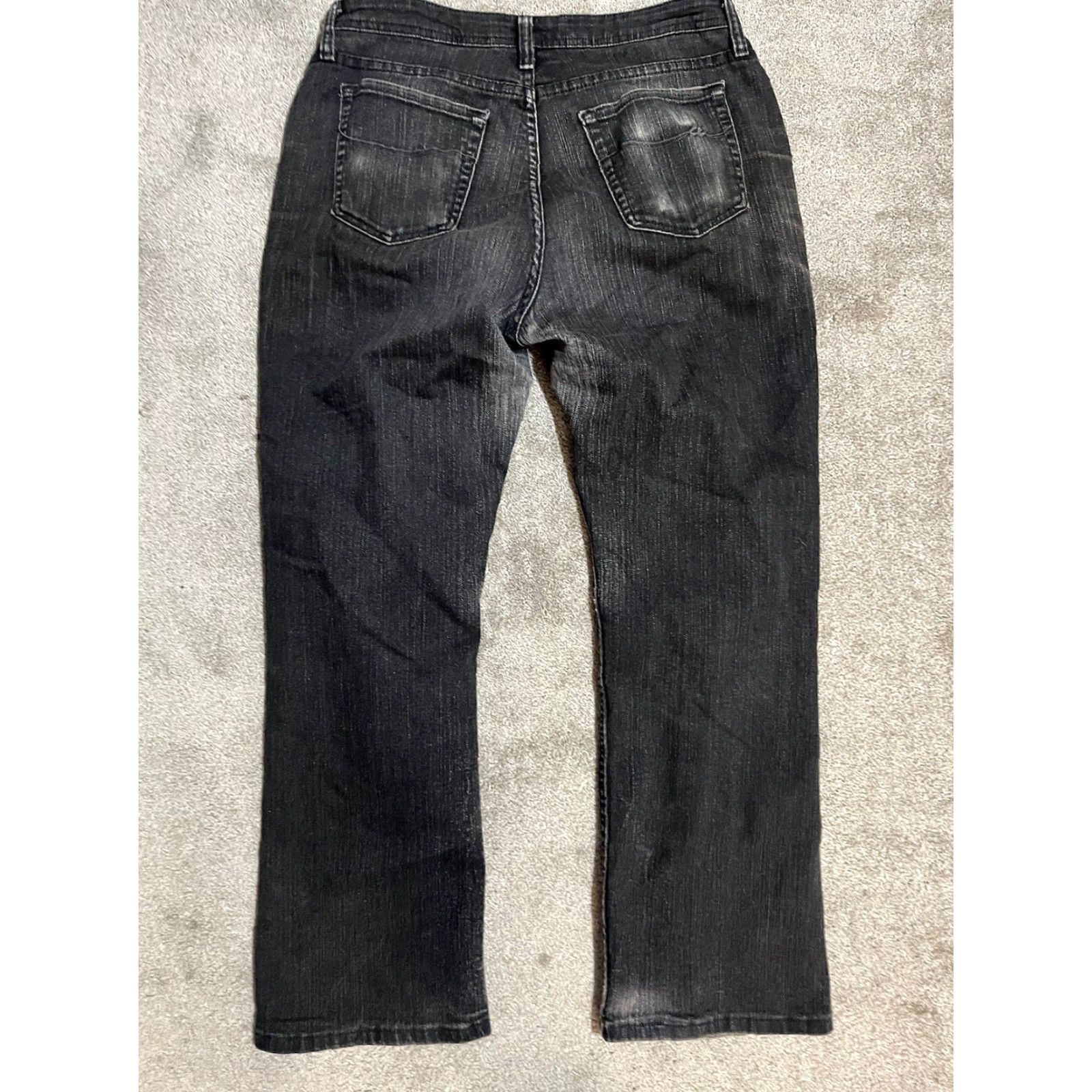 Wrangler VINTAGE Wrangler Jeans Black Distressed Straight 12P Petite Womens Size 34" / US 12 / IT 48 - 3 Thumbnail