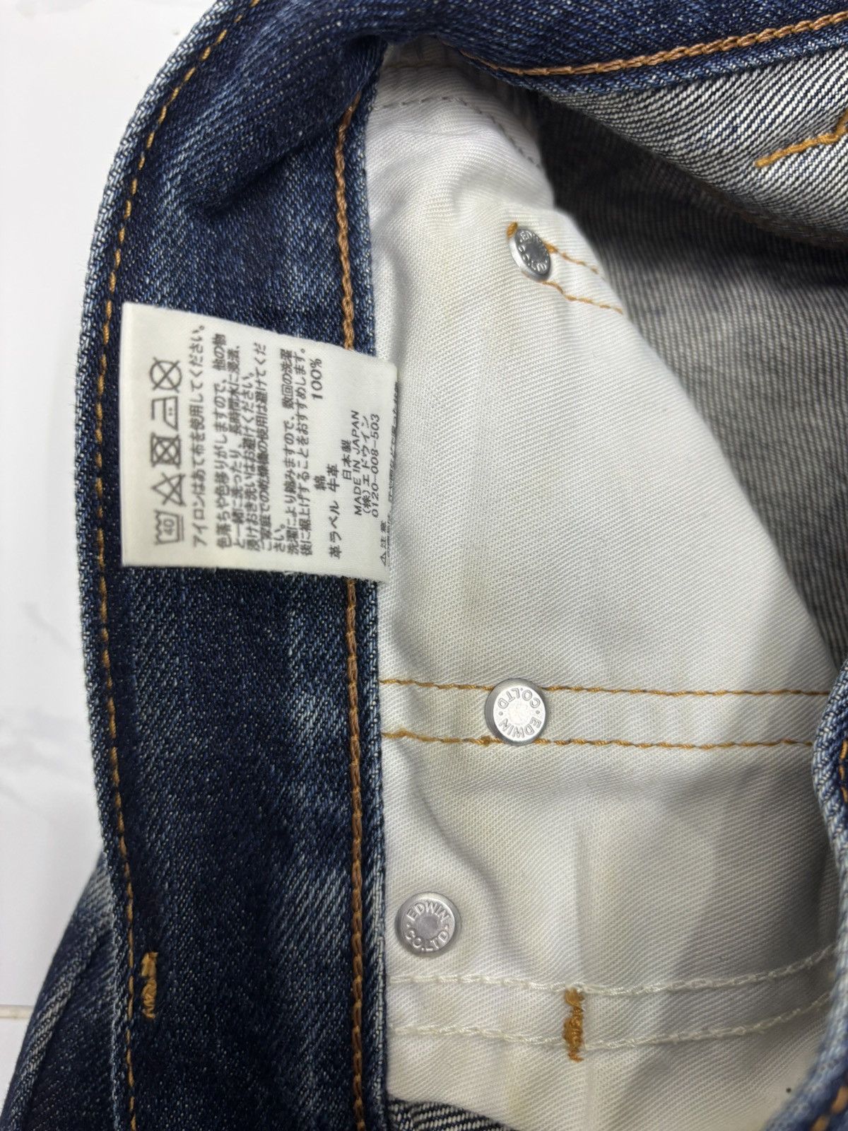 Kapital 🔥EDWIN JAPAN NO.403 JAPAN BLUE DISTRESSED DENIM JEAN Size US 30 / EU 46 - 12 Thumbnail