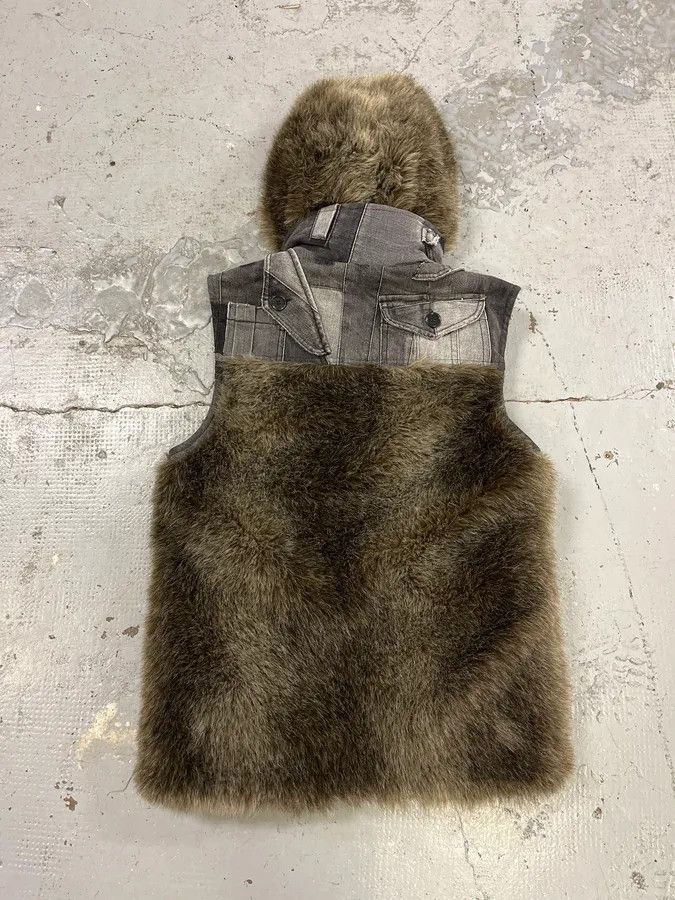 Dolce & Gabbana AW2011 Dolce & Gabbana Rabbit Fur Hooded Hybrid Denim Vest Jacket Size US S / EU 44-46 / 1 - 9 Thumbnail
