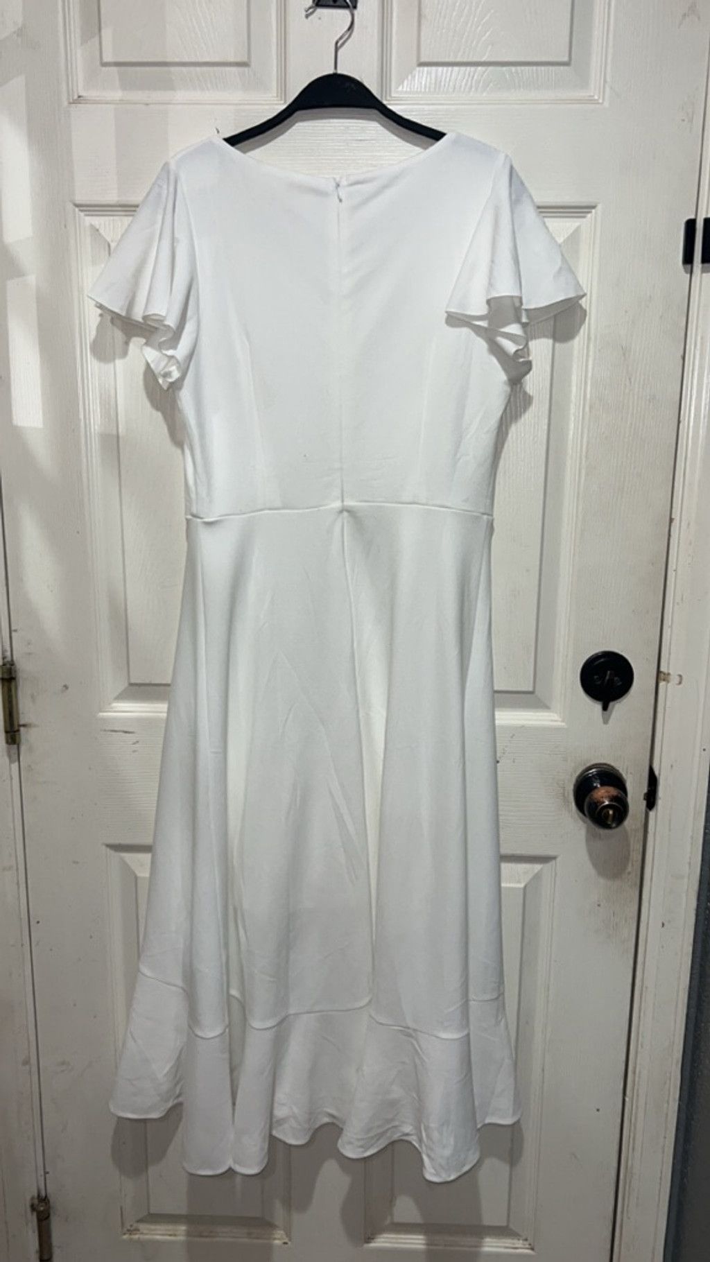 Homage Women's HOMRA White Ruffle Midi Dress L Size L / US 10 / IT 46 - 3 Thumbnail