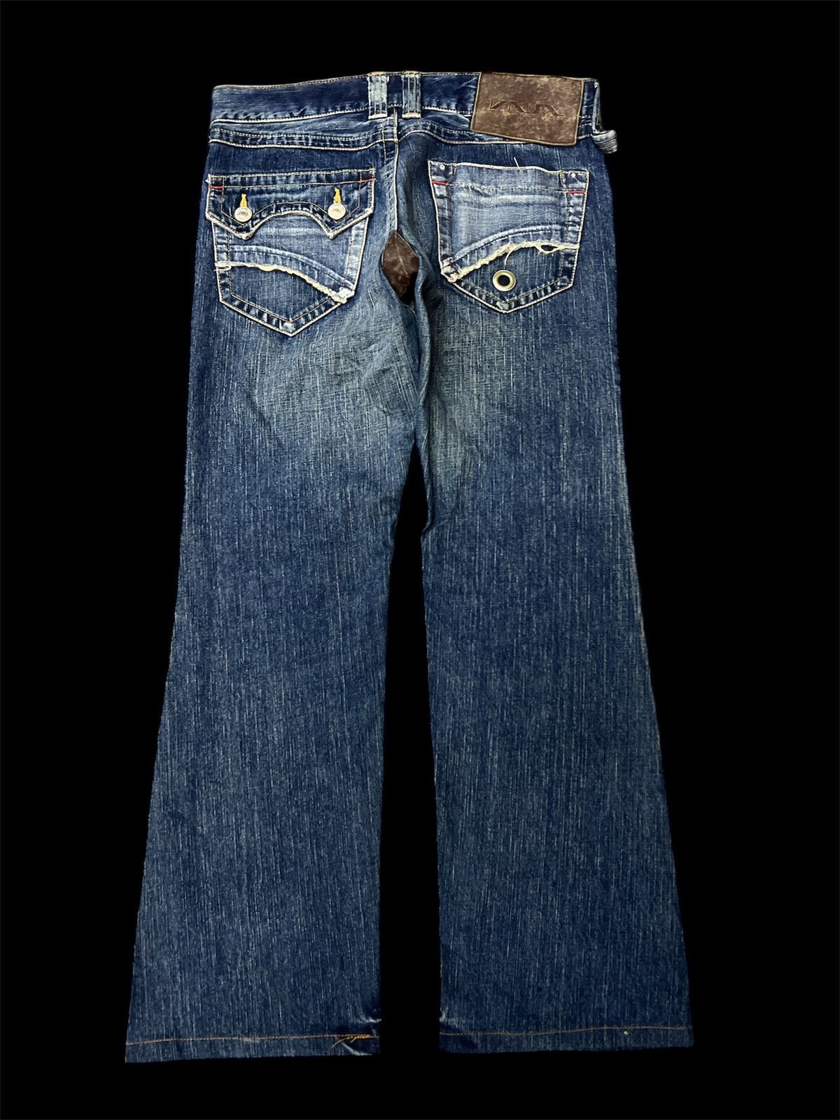 Japanese Brand × Jean FLARED‼️VAUX LOW RISE DISTRESSED DENIM PANT Size US 30 / EU 46 - 6 Thumbnail
