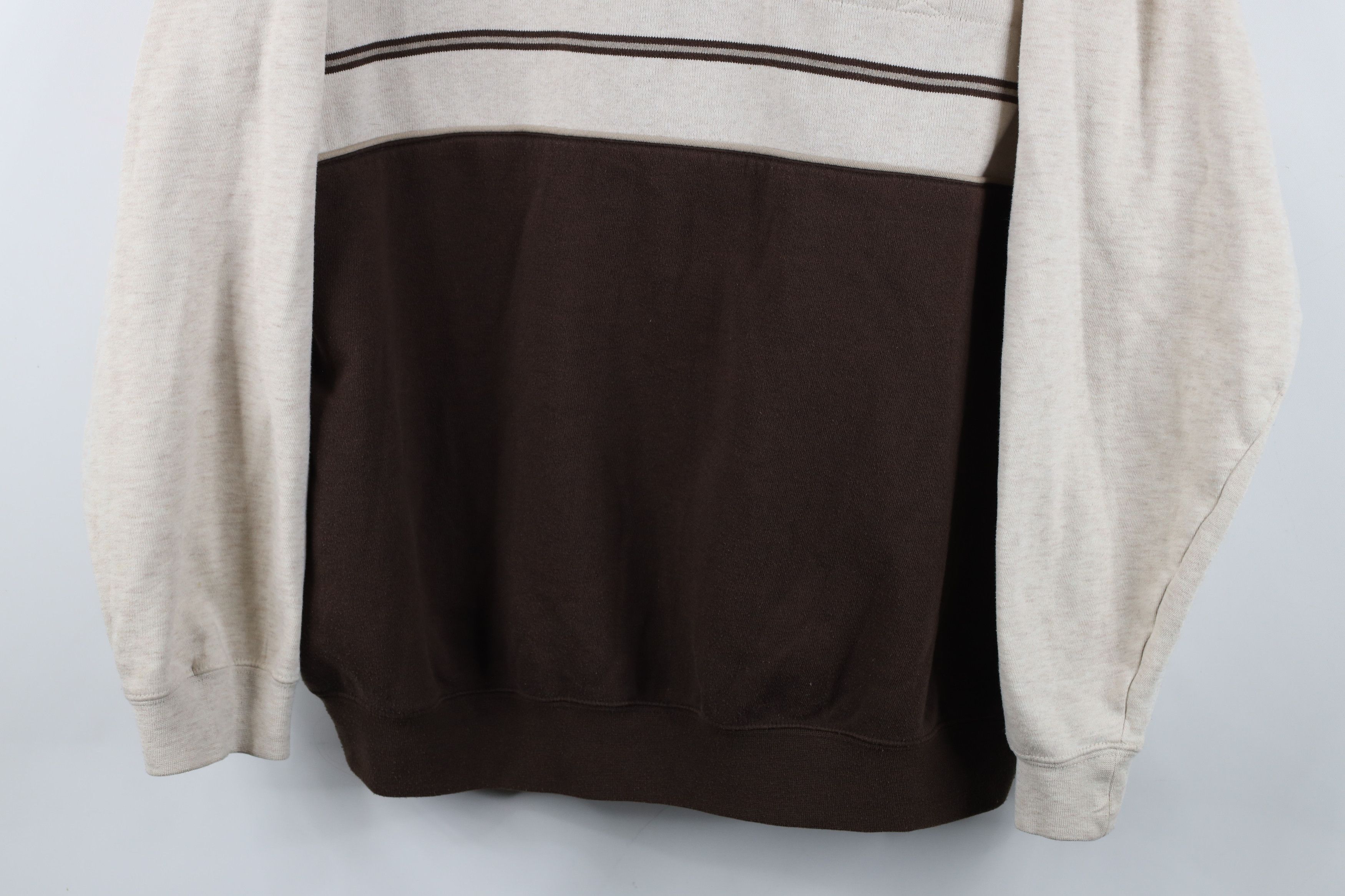 Vintage Vintage 90s Streetwear Collared Pullover Sweatshirt Brown Size US XL / EU 56 / 4 - 3 Thumbnail