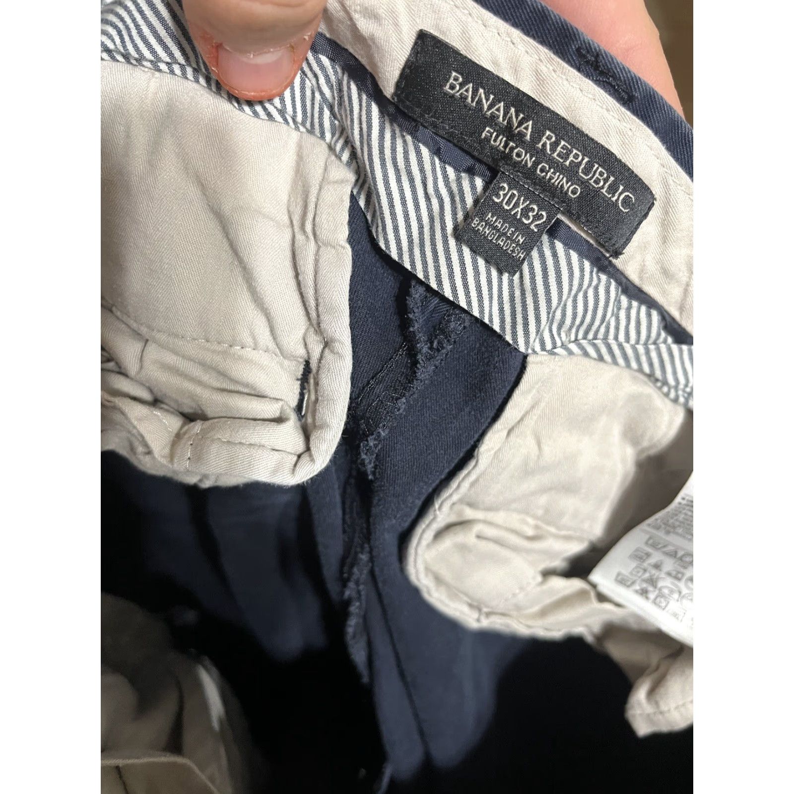 Banana Republic BANANA REPUBLIC Fulton Solid PANTS CHINO Stretch 30x32 Blue Men Size US 30 / EU 46 - 6 Thumbnail