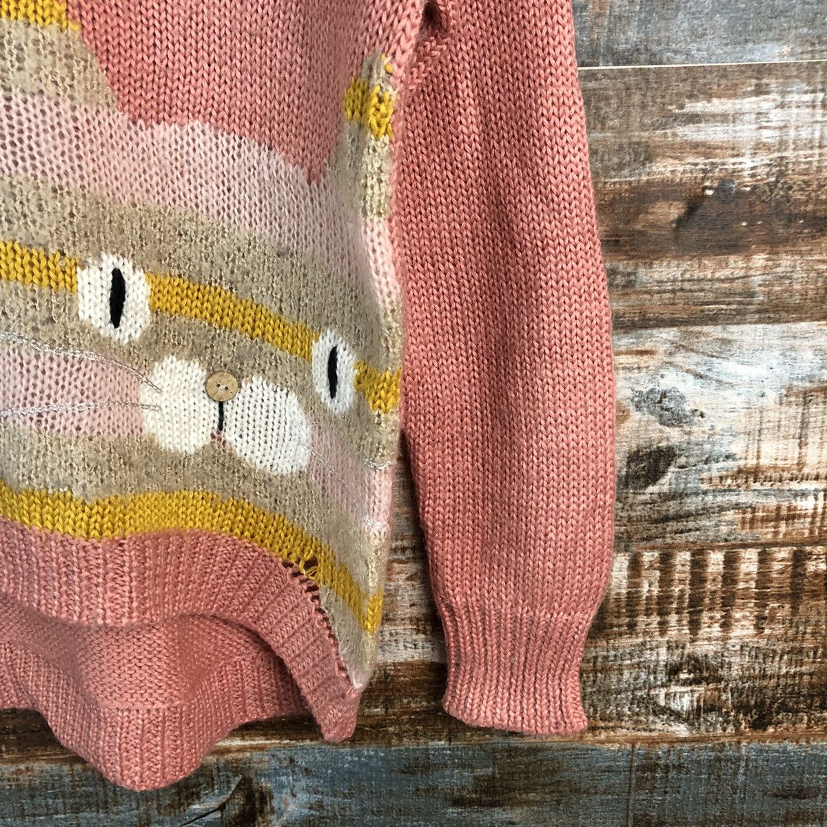 Homespun Knitwear × Japanese Brand × Vintage Cara cat vintage Pink Knitwear #A1265 Size M / US 6-8 / IT 42-44 - 9 Thumbnail