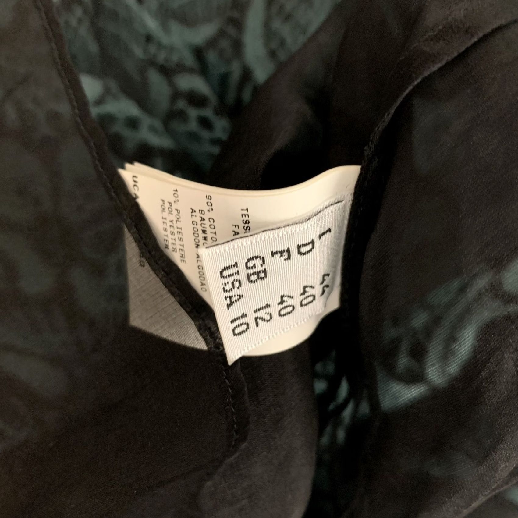 Emanuel Ungaro EMANUEL UNGARO Size 10 Blue Black Cotton Polyester Floral Cocktail Dress Size L / US 10 / IT 46 - 4 Thumbnail
