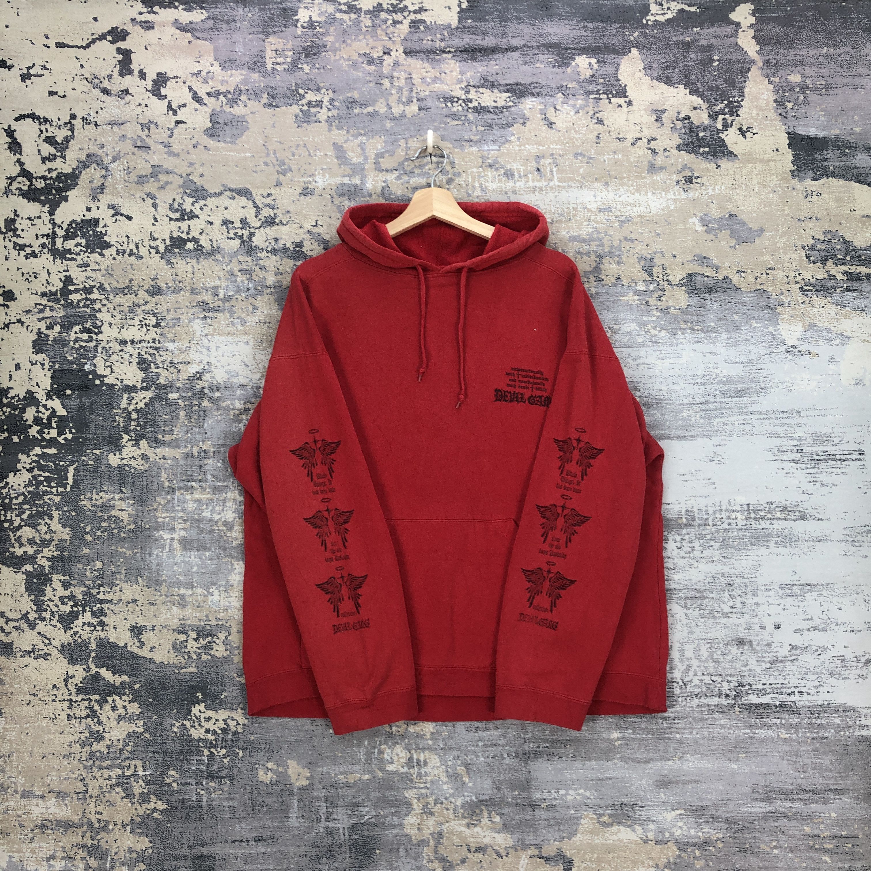 Japanese Brand × Vintage Vintage Y2K Devil Gang Hoodie Sweater Hip Hop Sweatshirt Size US XXL / EU 58 / 5 - 10 Thumbnail