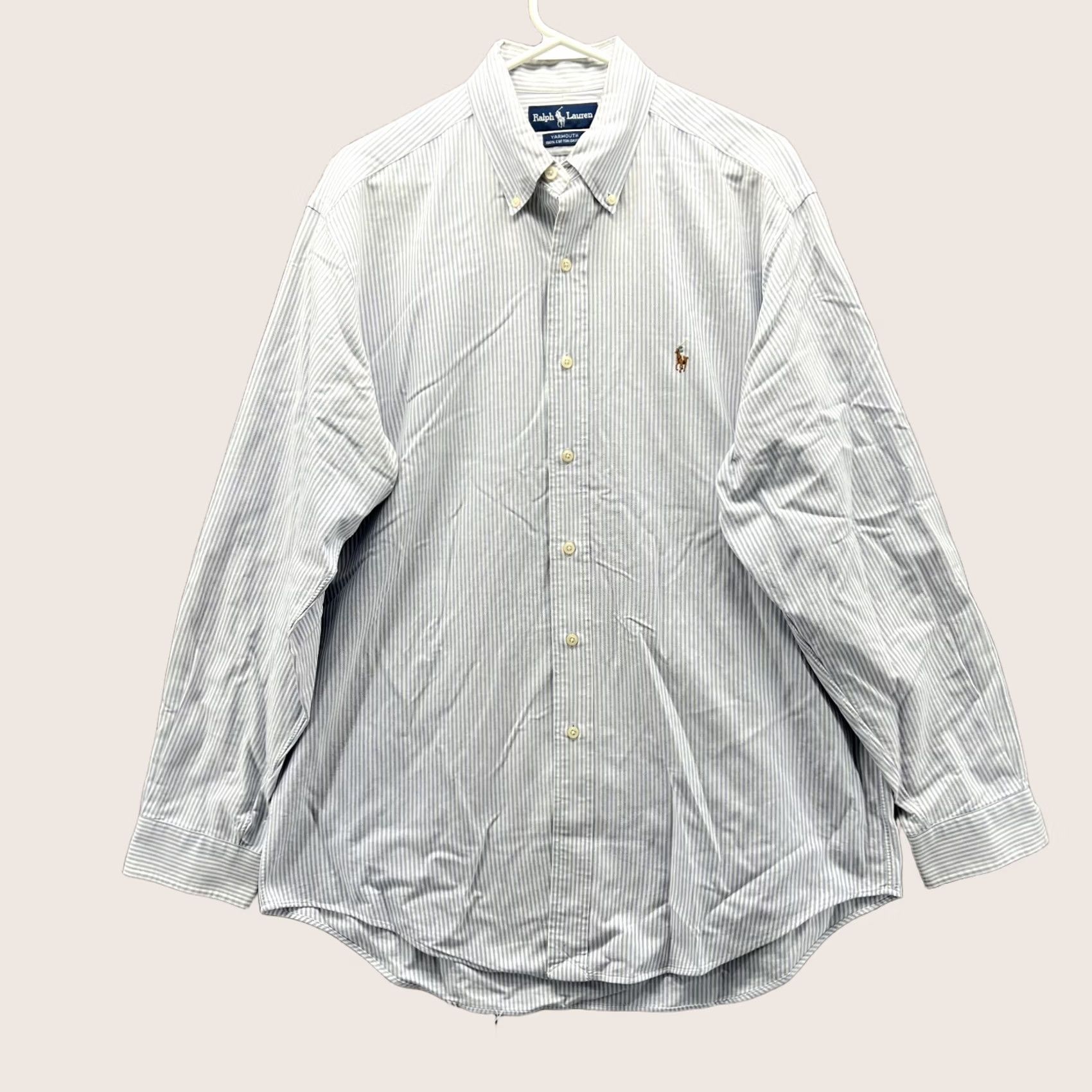 Ralph Lauren Ralph Lauren Shirt Men 16 35 Stripes White Casual Button-Down Preppy Yarmouth Shirt Regular Size 16 White Striped Button-Up Men Mens Size US L / EU 52-54 / 3 - 1 Thumbnail