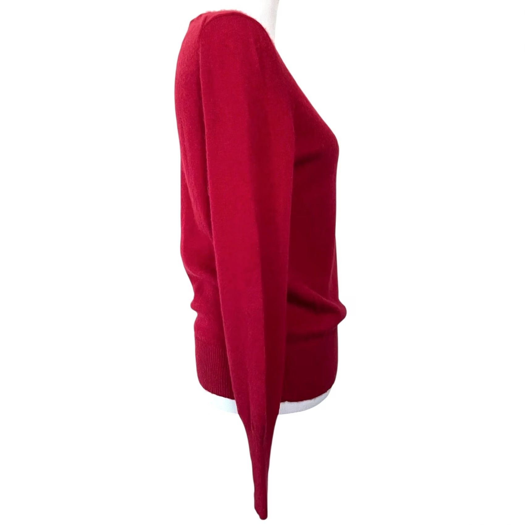 Vintage VINTAGE Halogen Red V-Neck Cashmere Sweater Long Sleeve Pullover Women M Size M / US 6-8 / IT 42-44 - 5 Thumbnail