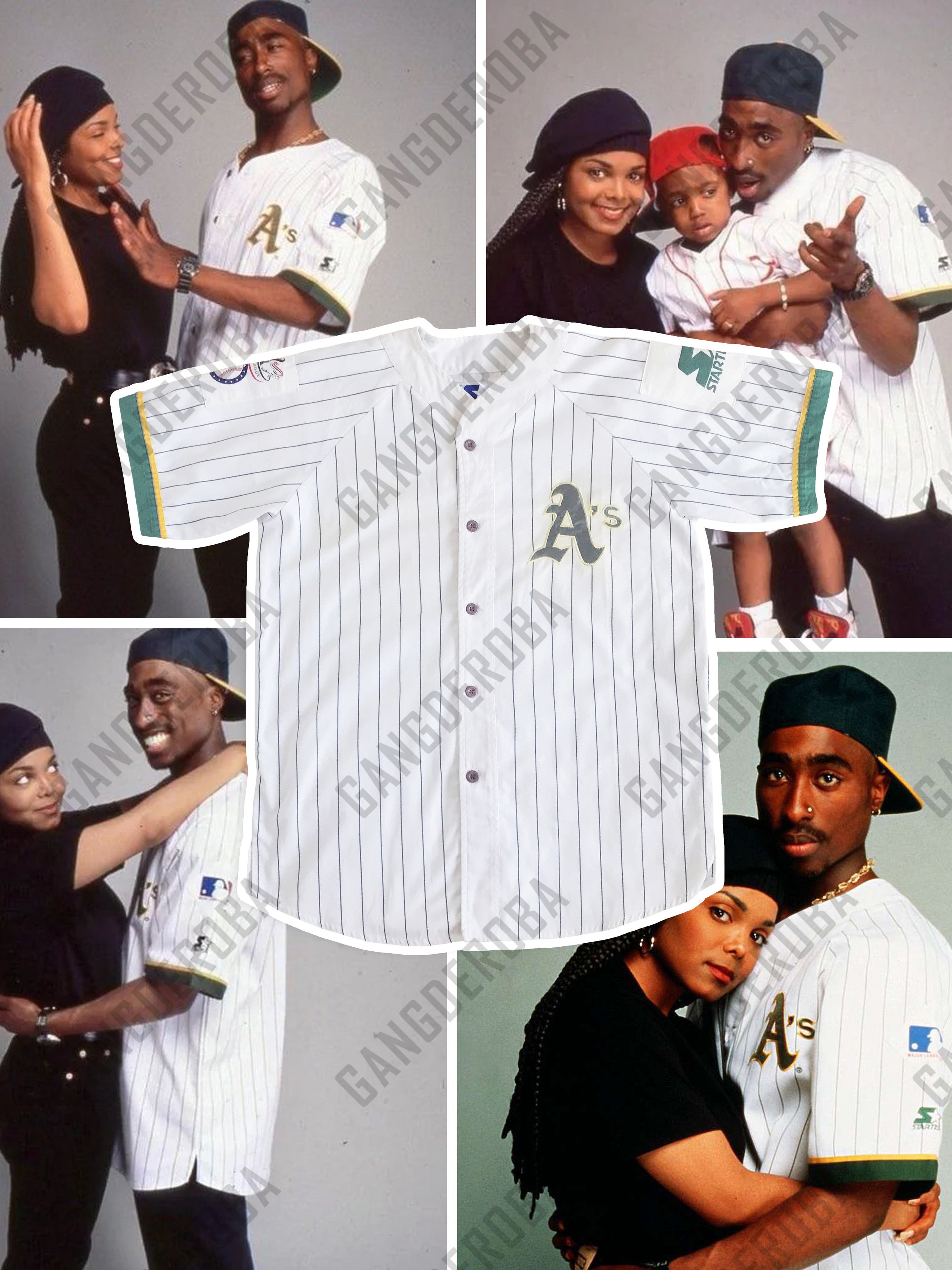 Starter RARE Vintage 90s Starter Oakland Athletics Jersey 2pac Tupac Size US L / EU 52-54 / 3 - 1 Thumbnail