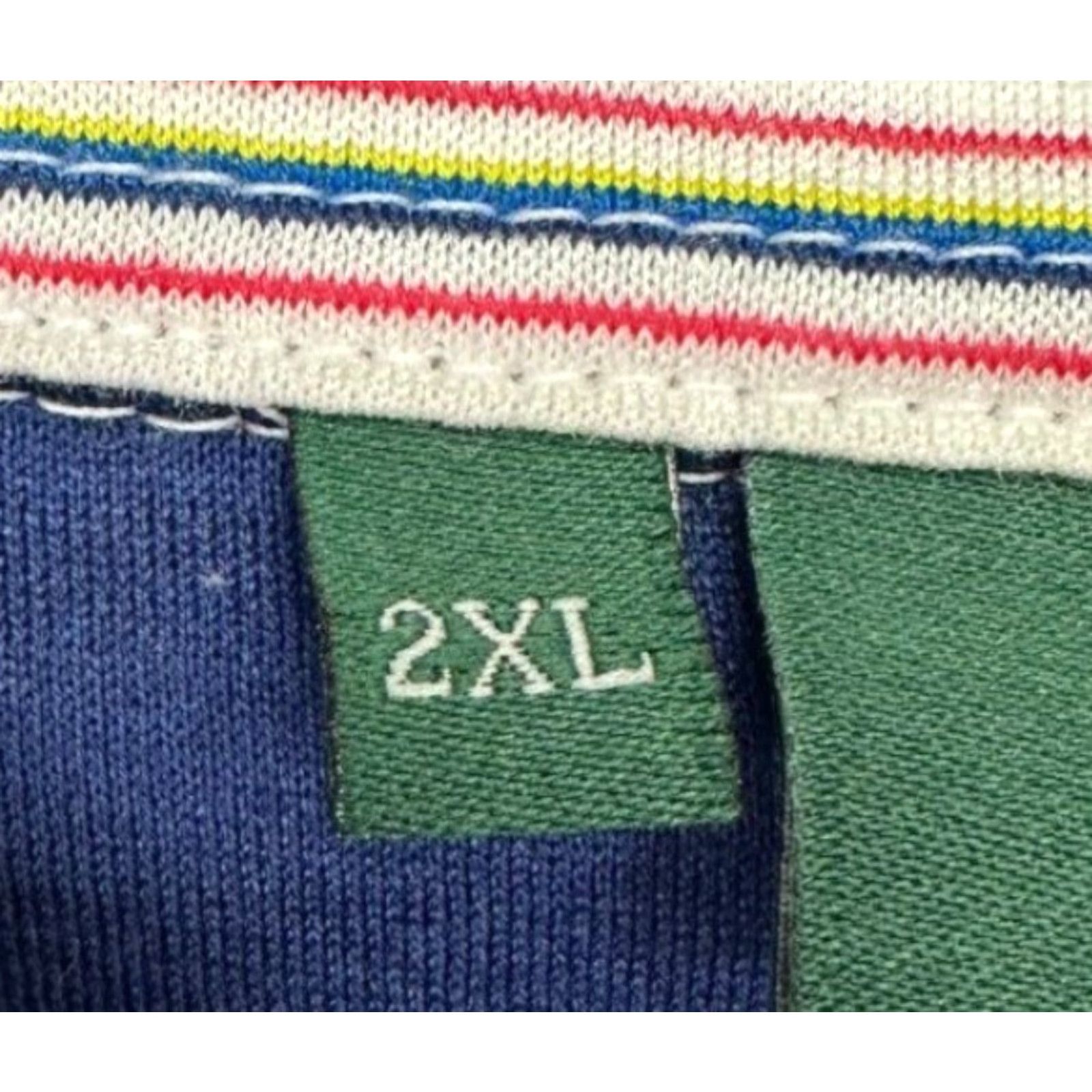 Vintage Bobby Jones Polo Shirt Mens 2XL Balance Stripe Short Sleeve Casual Rugby Blue White Pink Shirt Size US XXL / EU 58 / 5 - 6 Thumbnail