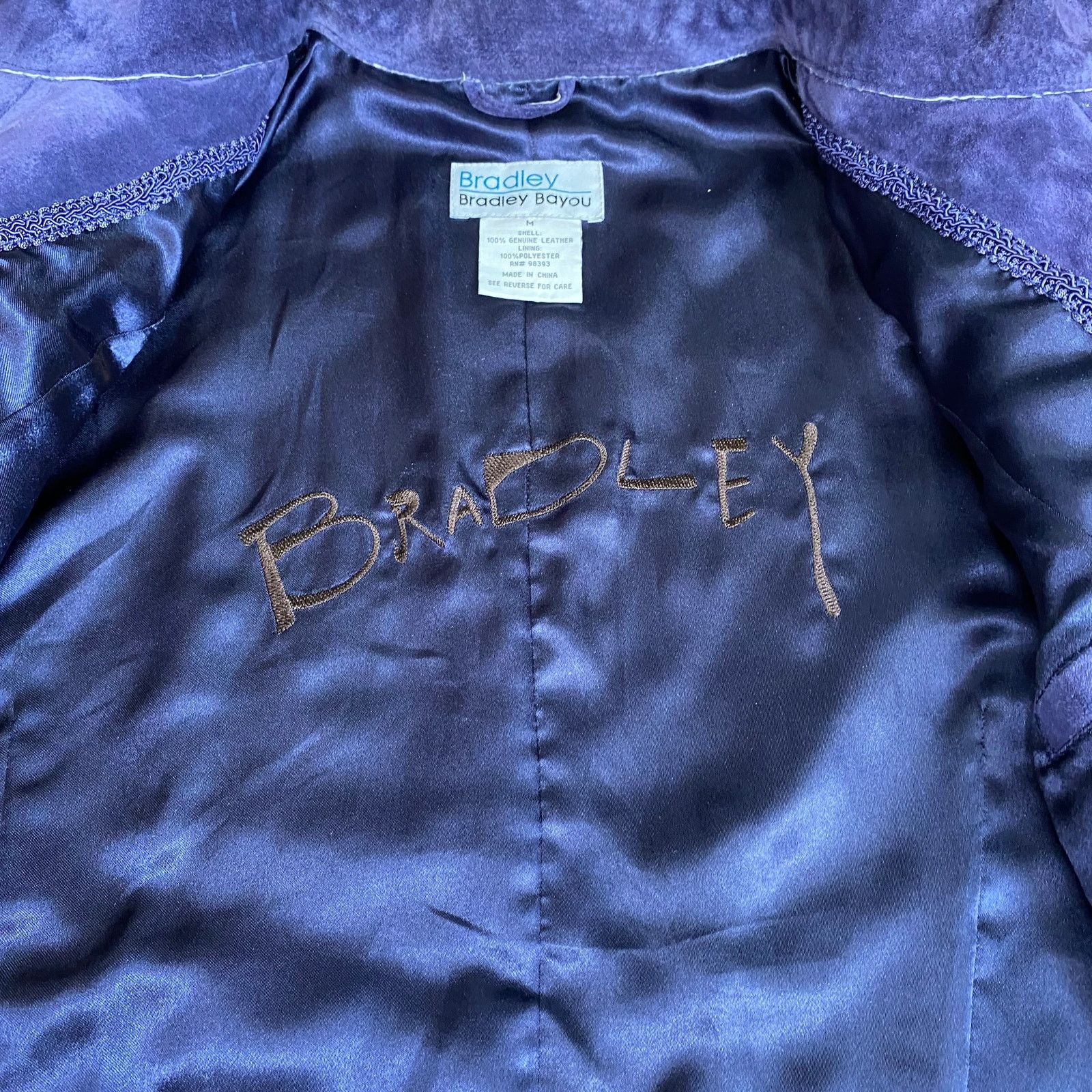 Vintage Vintage Suede Leather Jacket Purple Western Bradley Bayou Size M / US 6-8 / IT 42-44 - 3 Thumbnail