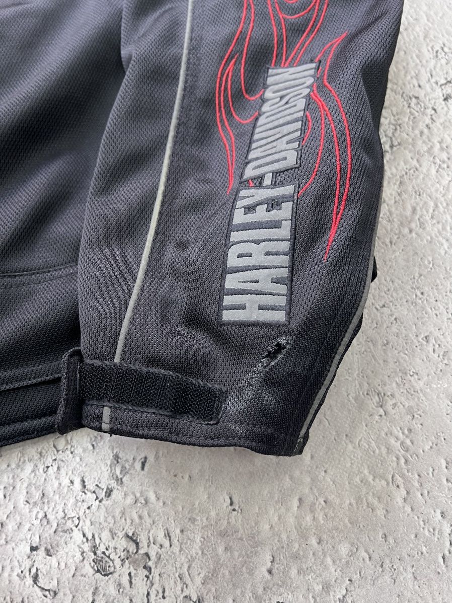 Harley Davidson × Vintage Vintage MESH Harley Davidson FLAME MOTO JACKET Y2K 2000's Size US L / EU 52-54 / 3 - 3 Thumbnail