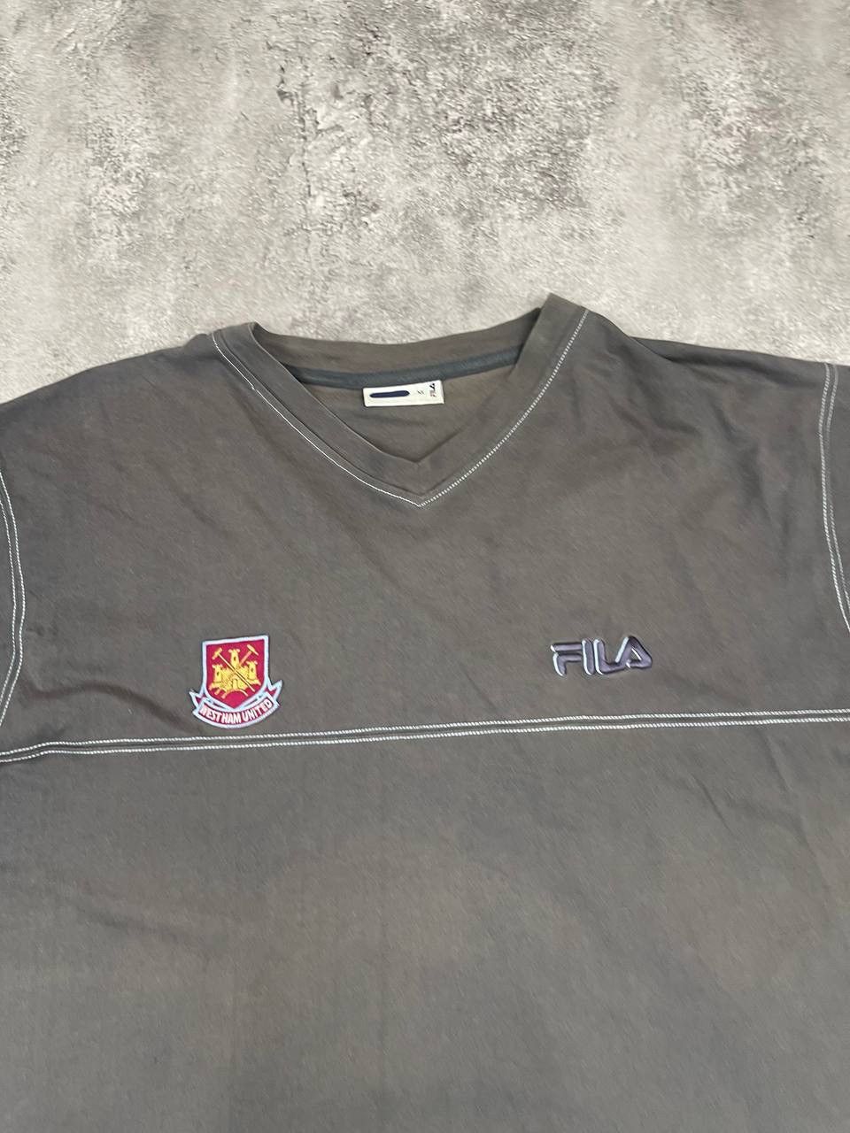Fila Fila Men Cotton T-Shirt Grey V-Neck Size XL Size US XL / EU 56 / 4 - 2 Thumbnail