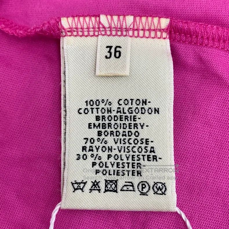 Hermes Hermes Fuchsia embroidered pocket cotton short-sleeved T-s Size XS / US 0-2 / IT 36-38 - 6 Thumbnail