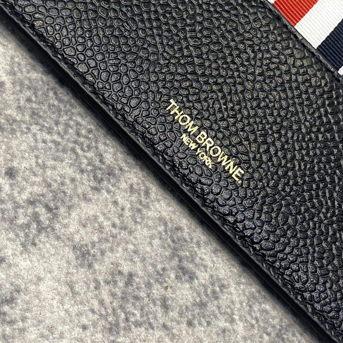 Thom Browne THOM BROWNE Pebbled Leather Card Holder Size ONE SIZE - 4 Thumbnail