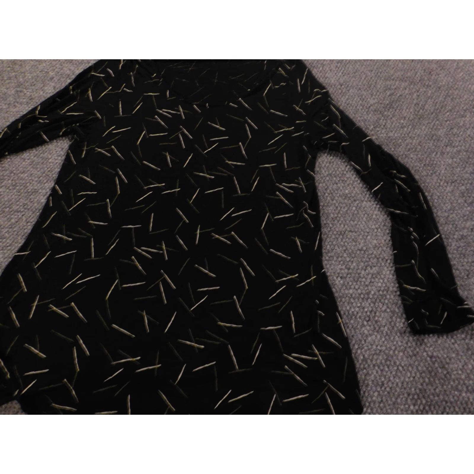 Apt. 9 Apt 9 Womens Blouse XL Black Stretch Pullover Top Regular Button Collared Long Sleeve Casual Satin? Size XL / US 12-14 / IT 48-50 - 2 Thumbnail