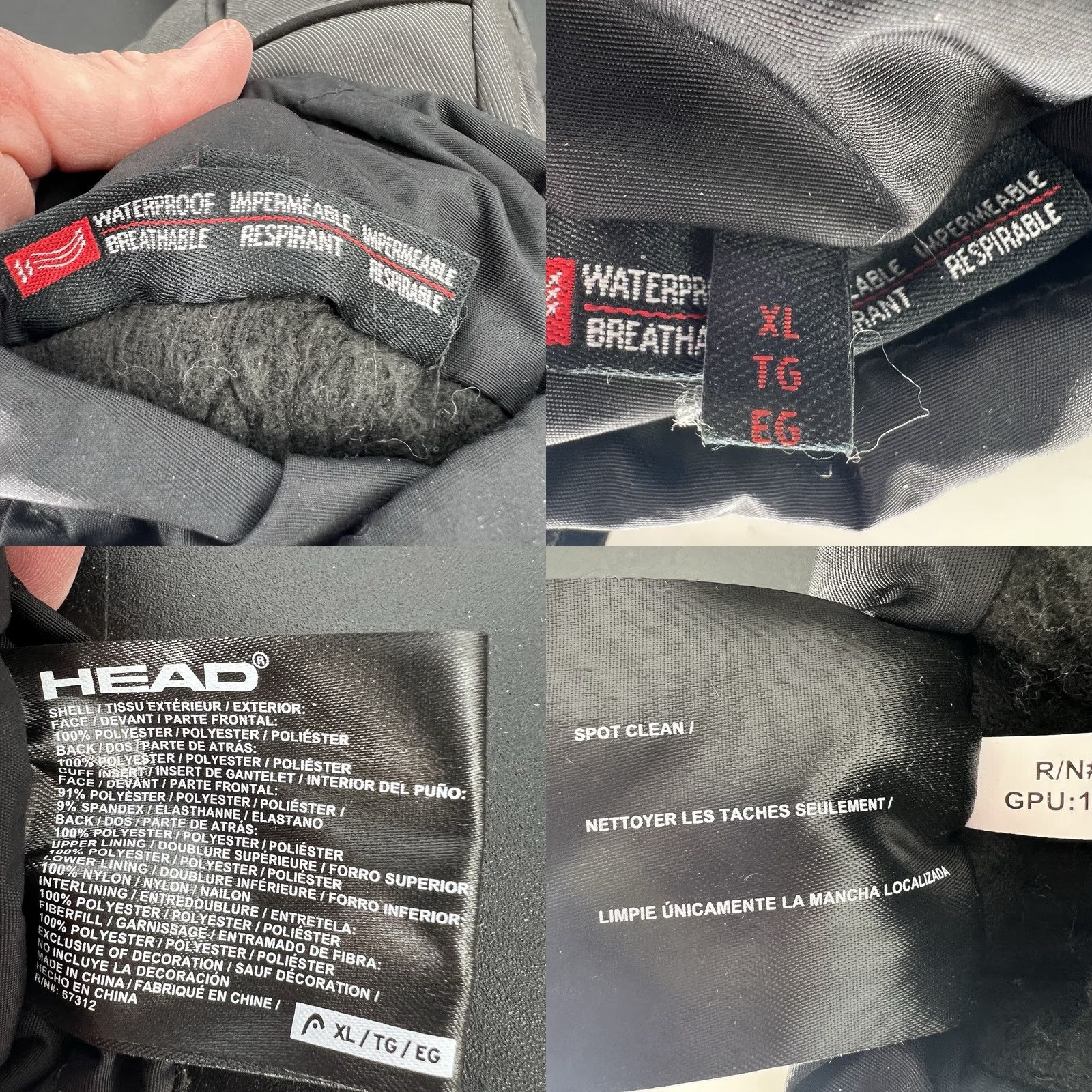 Vintage HEAD Men's Sorona Insulated Ski Gloves XL Gray Size ONE SIZE - 8 Thumbnail