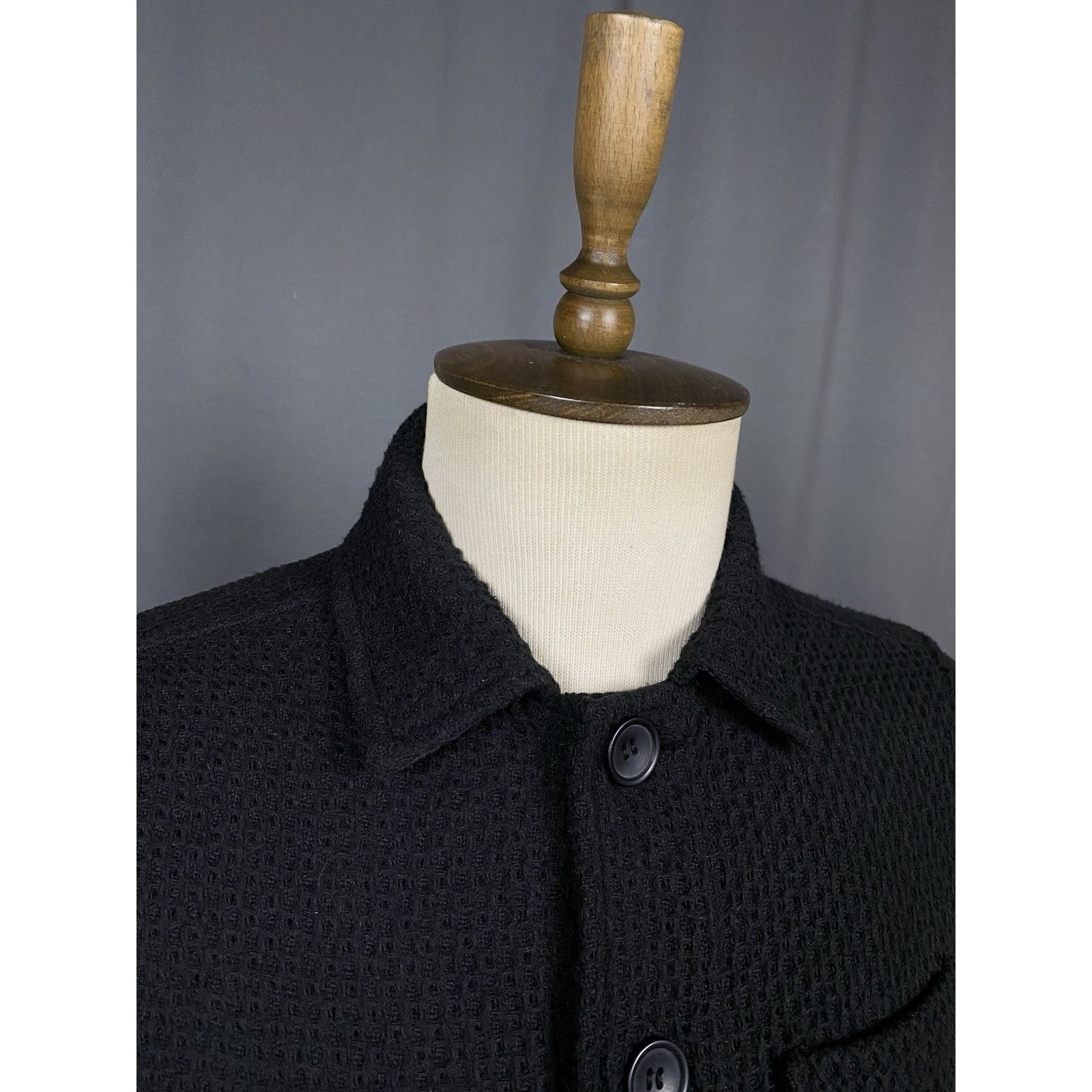 Folk MINT! Folk Chore Jacket Mens Black Wool Blend Thomas Worker Size US S / EU 44-46 / 1 - 6 Thumbnail