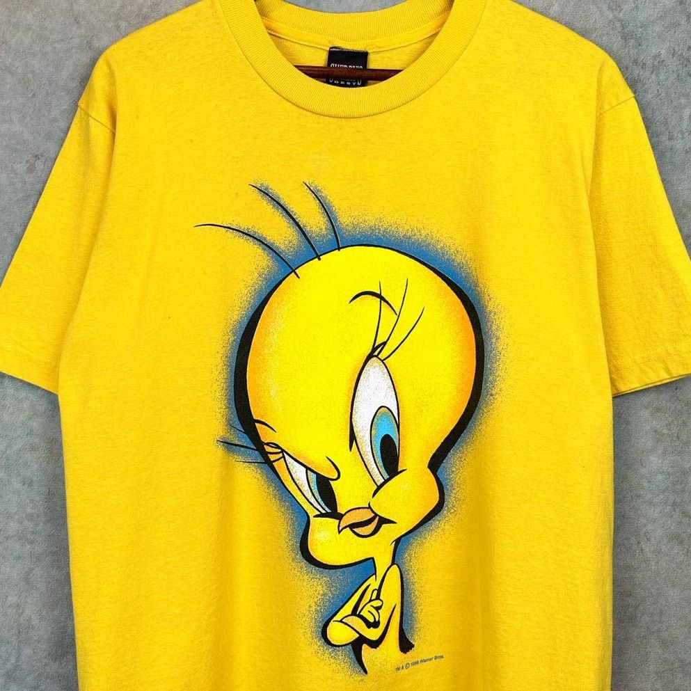 Cartoon Network × Vintage Vintage Tweety Bird Big Print T Shirt Sz L Yellow Cartoon Size US L / EU 52-54 / 3 - 4 Thumbnail
