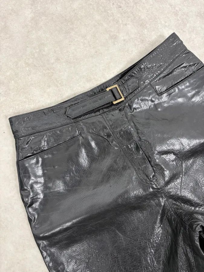 Vintage 2000s Vintage Artisanal Belted Leather Pants Size US 33 - 6 Thumbnail