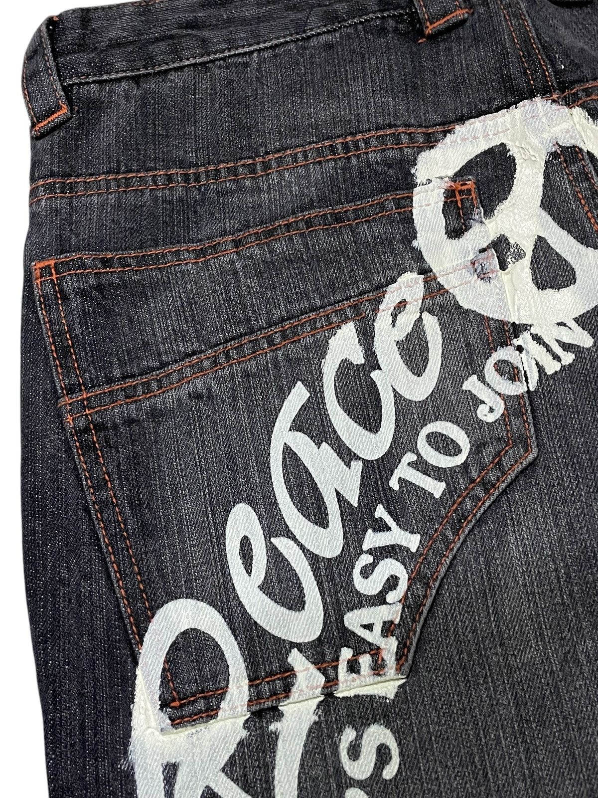 Japanese Brand × Le Grande Bleu (L.G.B.) × Vintage Peace Symbol Japanese Brand Flared Denim Jeans Size US 30 / EU 46 - 10 Thumbnail